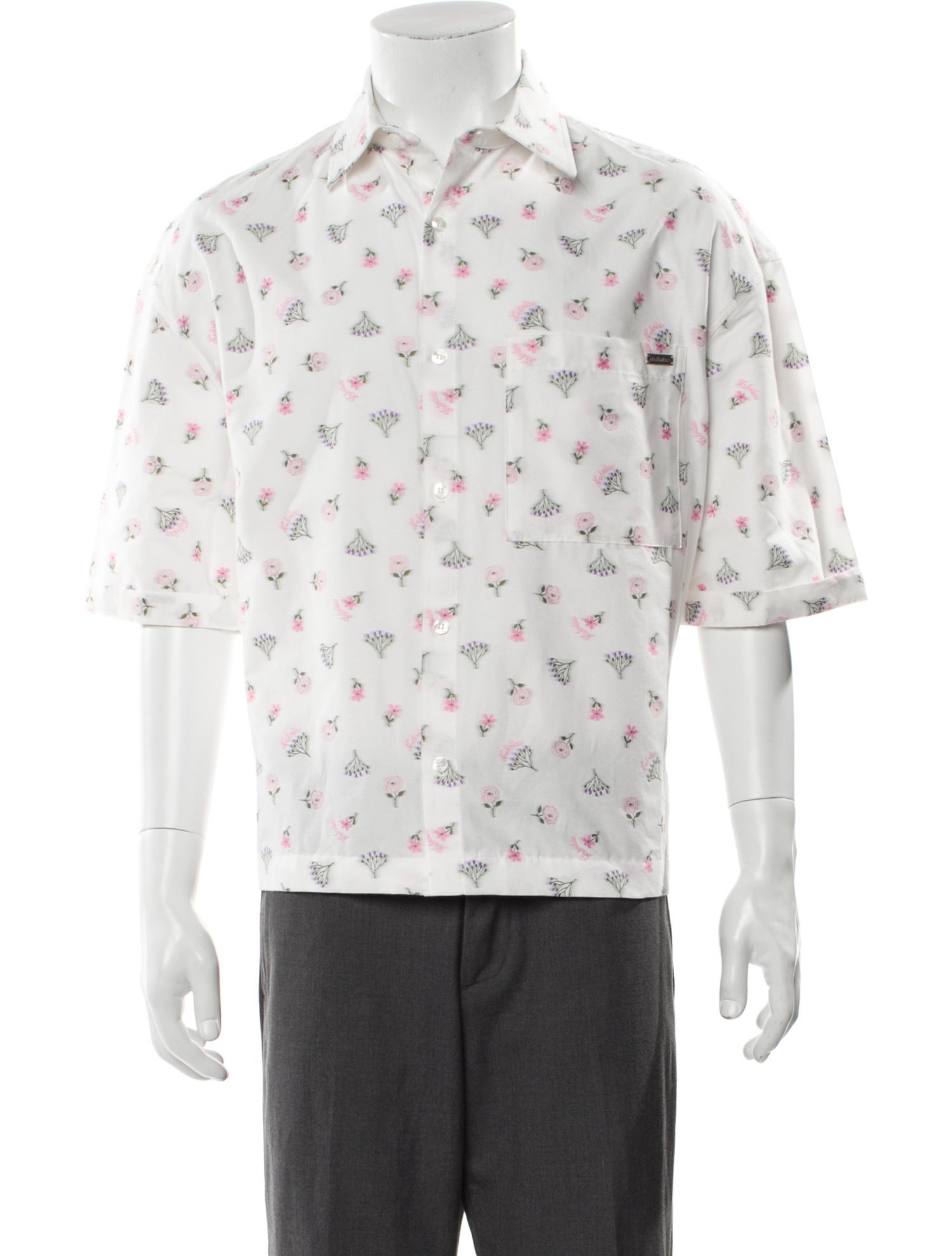 Nahmias Floral Print Three-Quarter Sleeve Shirt w/ Tags