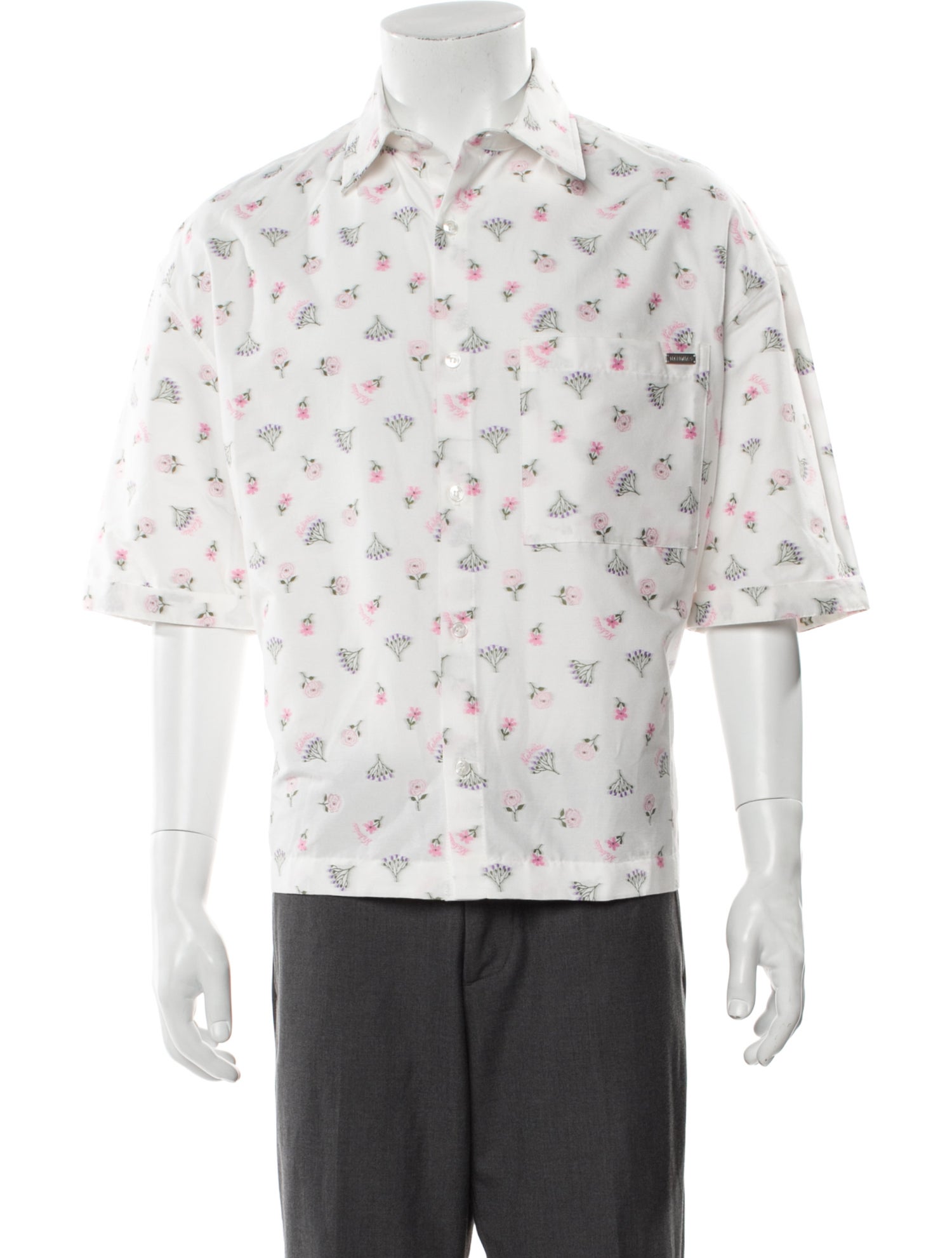 Nahmias Floral Print Three-Quarter Sleeve Shirt w/ Tags
