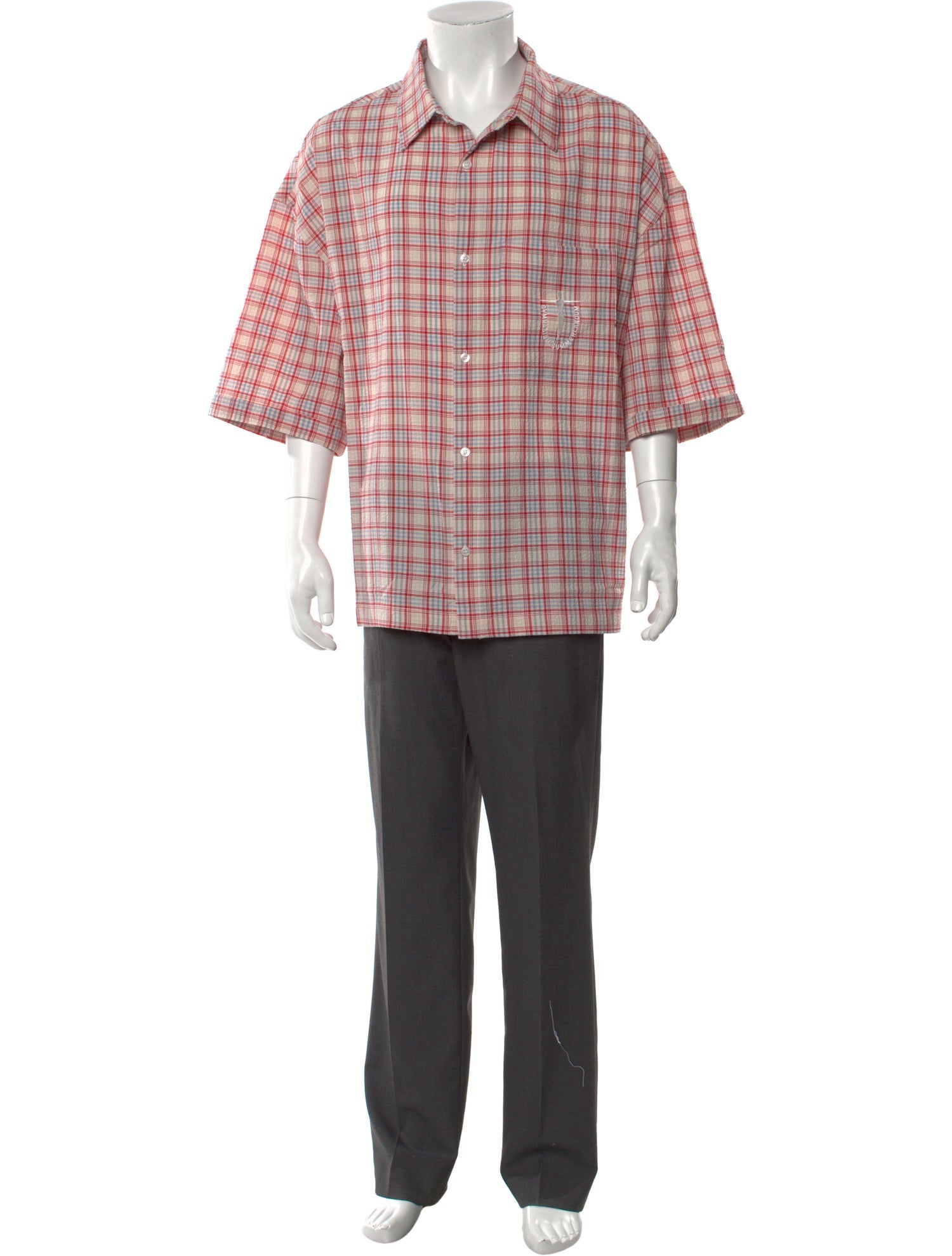 Nahmias Plaid Print Short Sleeve Shirt w/ Tags