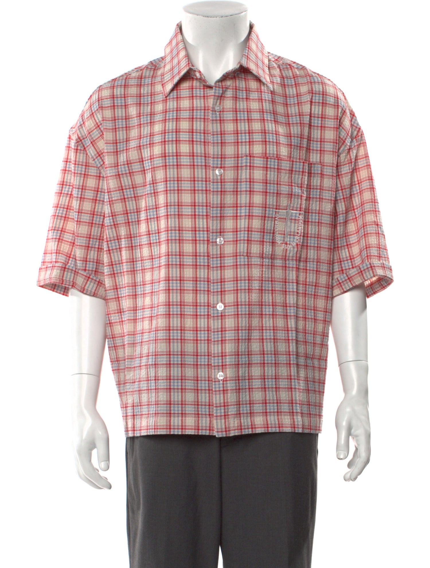 Nahmias Plaid Print Short Sleeve Shirt w/ Tags