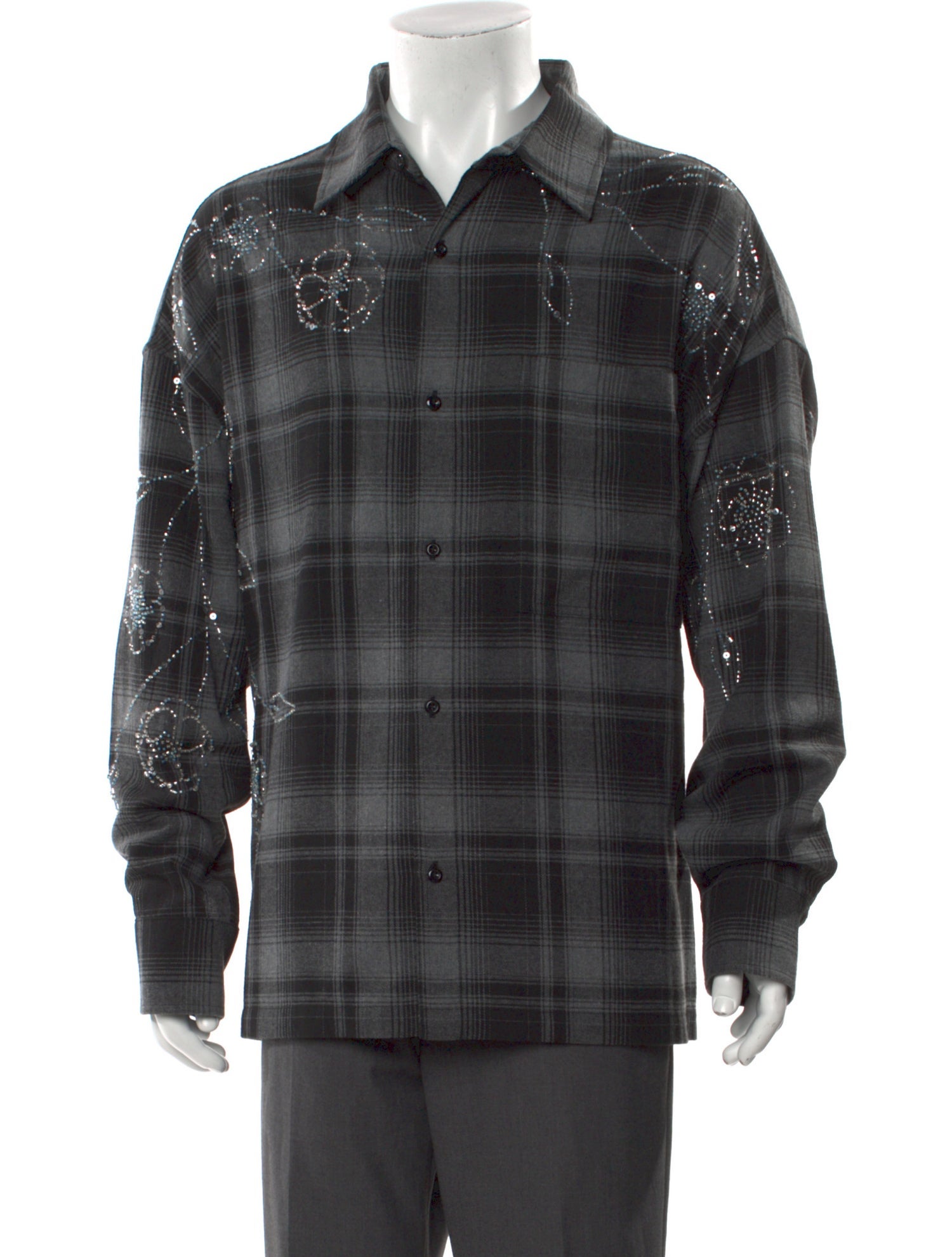 Nahmias Plaid Print Long Sleeve Western Shirt w/ Tags