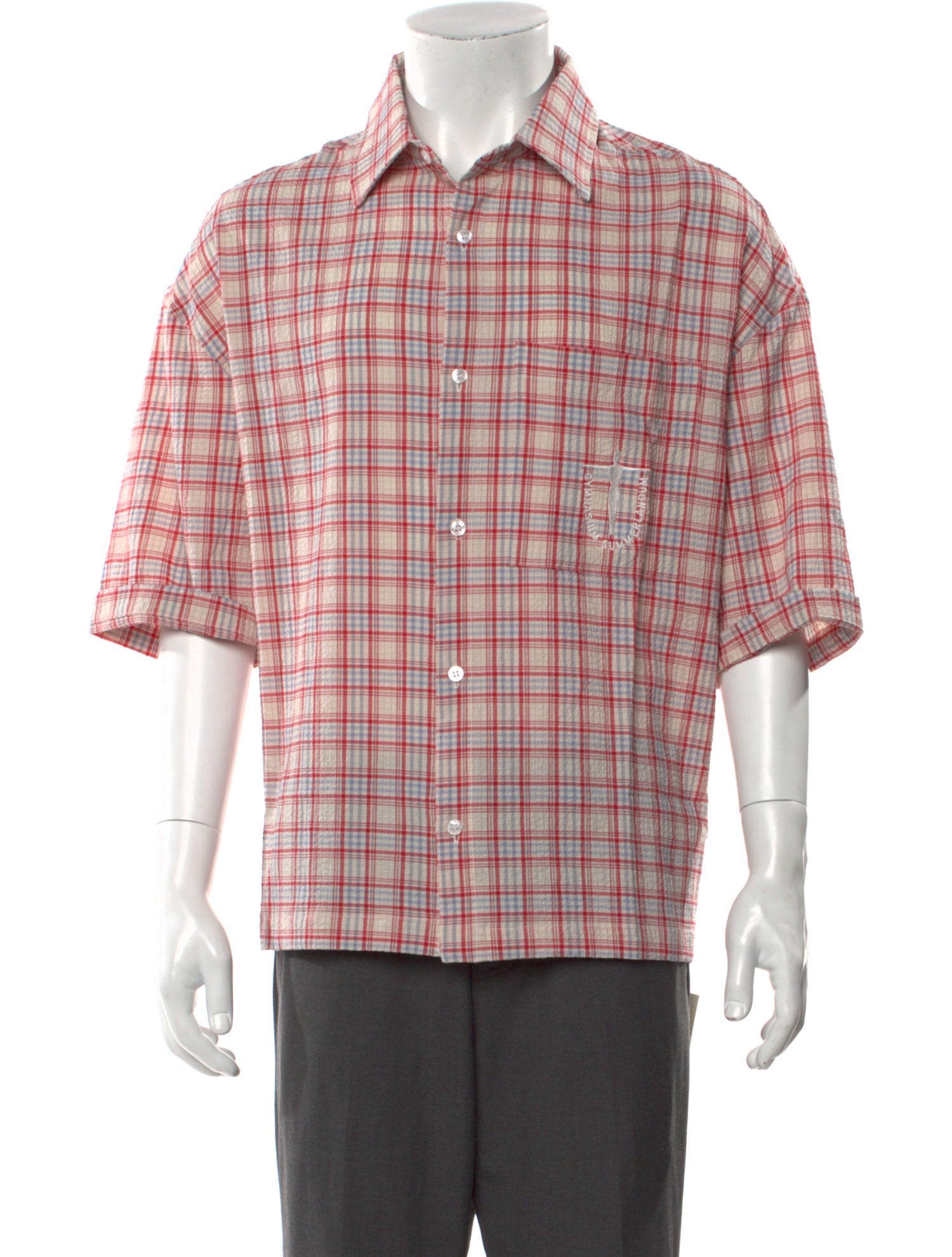 Nahmias Plaid Print Short Sleeve Shirt w/ Tags