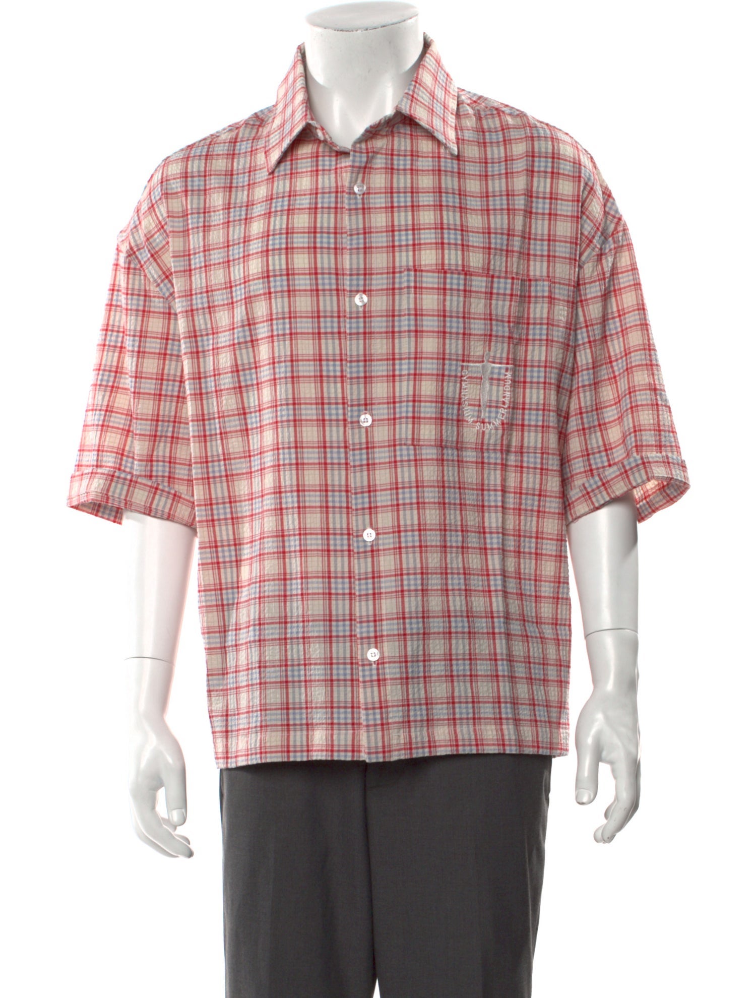 Nahmias Plaid Print Short Sleeve Shirt w/ Tags