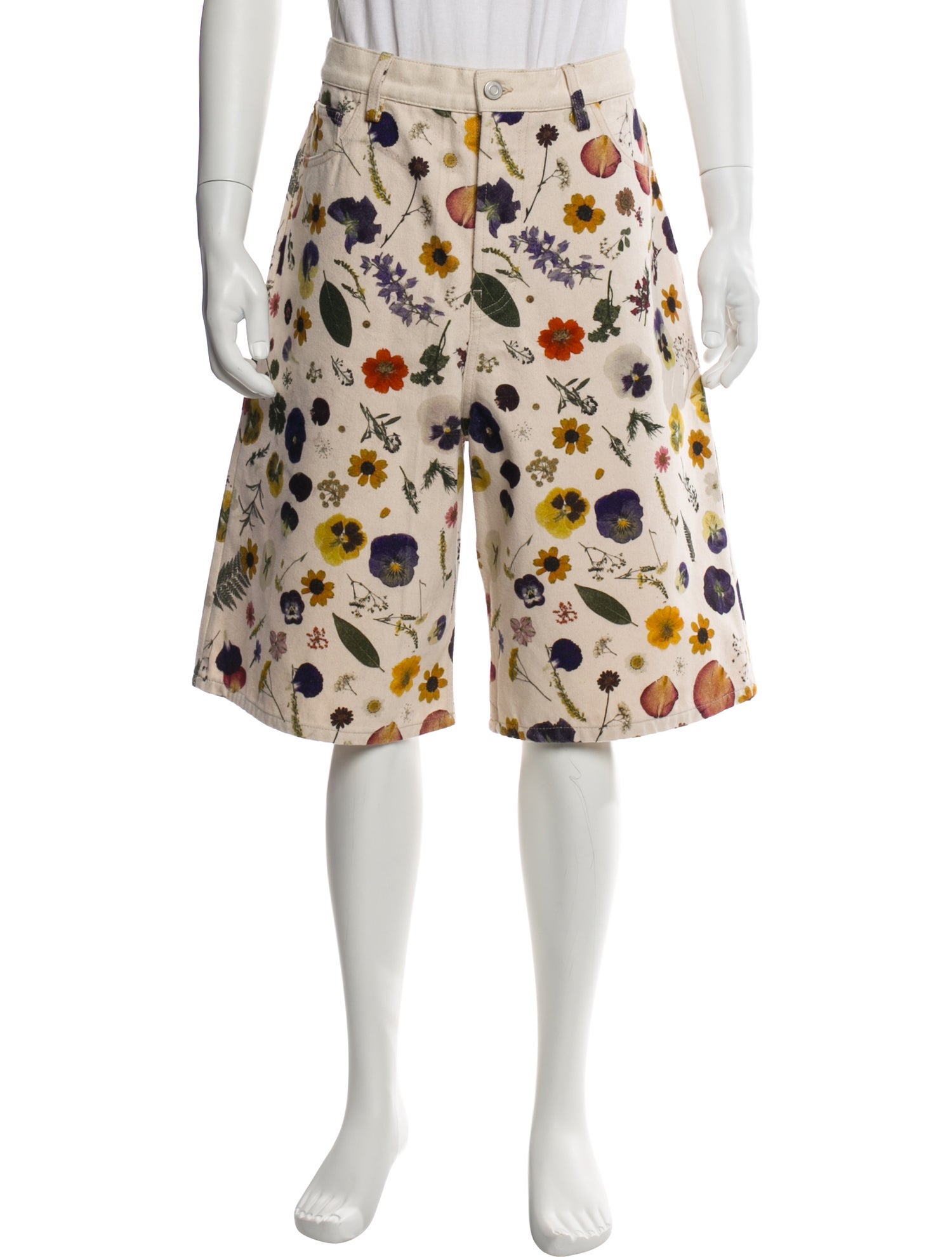 Nahmias Floral Print Flat Front Shorts