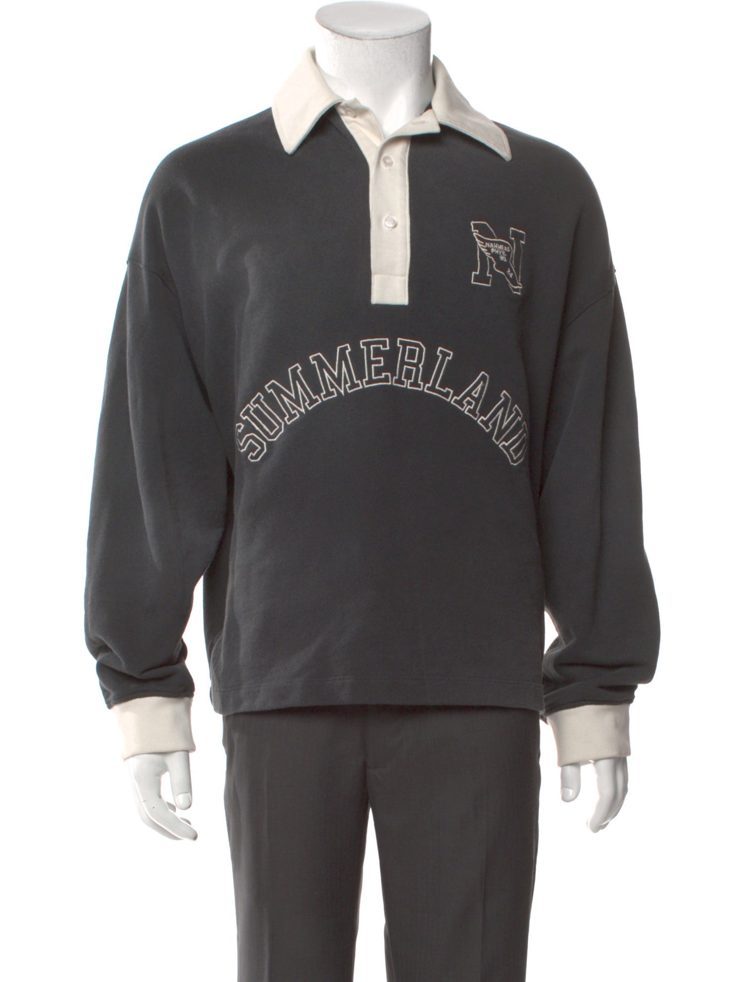 Nahmias Graphic Print Crew Neck Polo Shirt