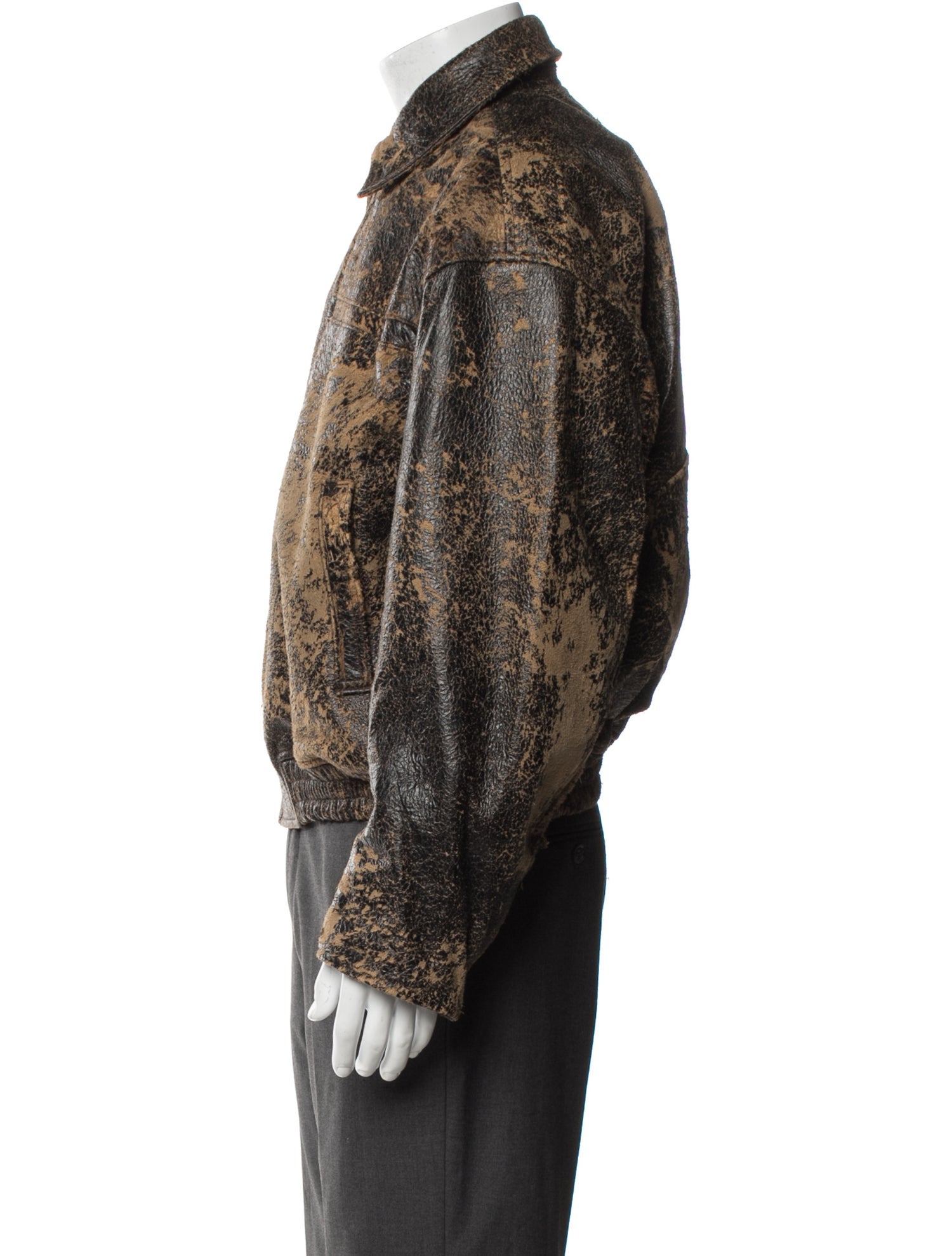 Nahmias Leather Printed Jacket w/ Tags