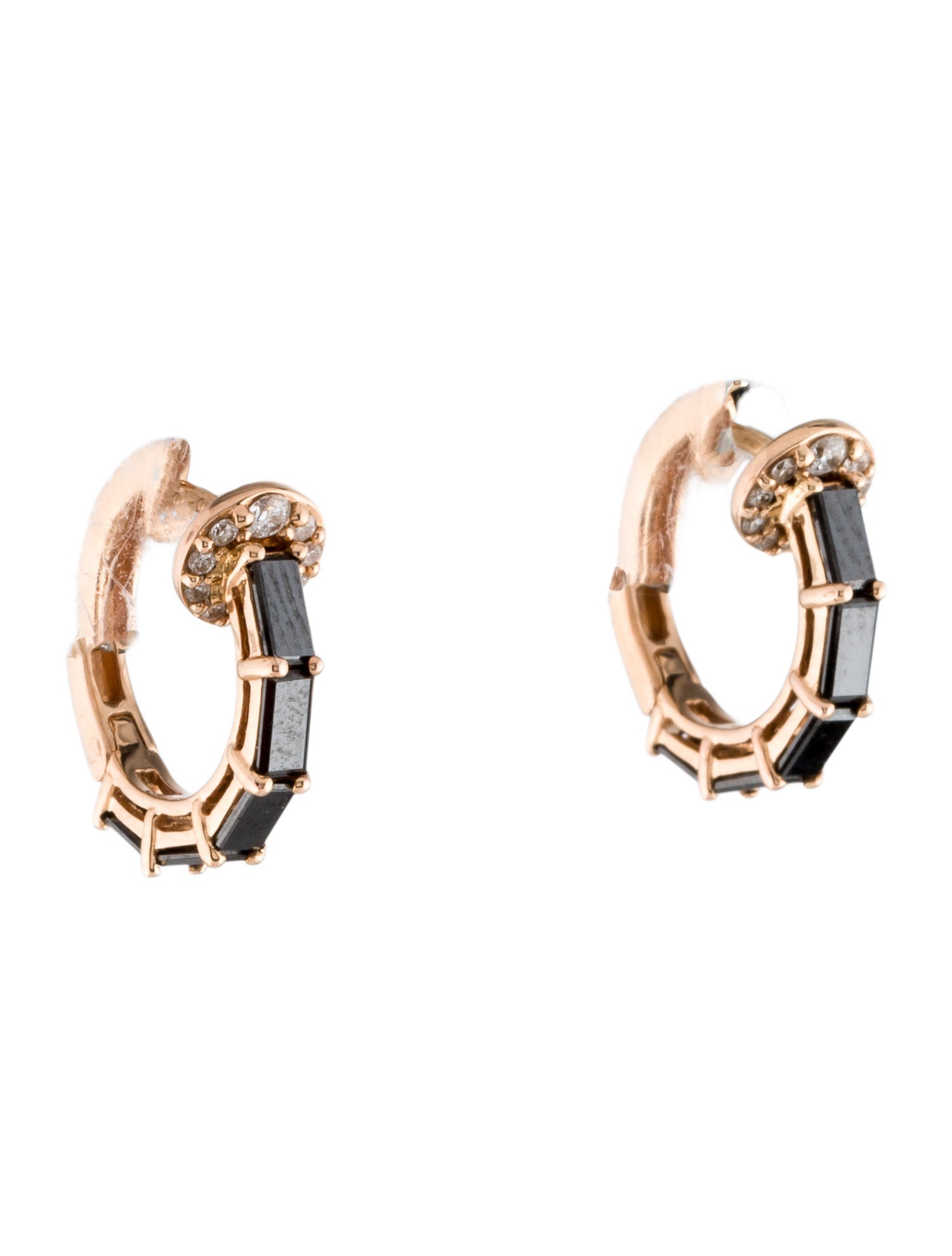 Nam Cho 18K Black & White 1.30ctw Diamond Hoop Earrings