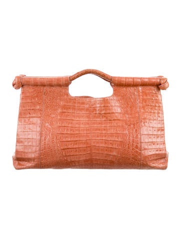 Nancy Gonzalez Crocodile Knot Handle Bag