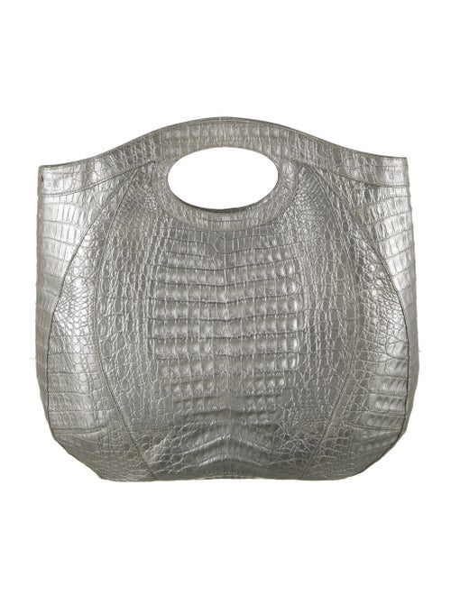 Nancy Gonzalez Metallic Crocodile Tote Metallic