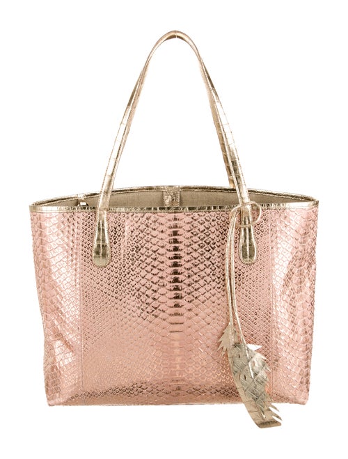 Nancy Gonzalez Metallic Python Tote Metallic