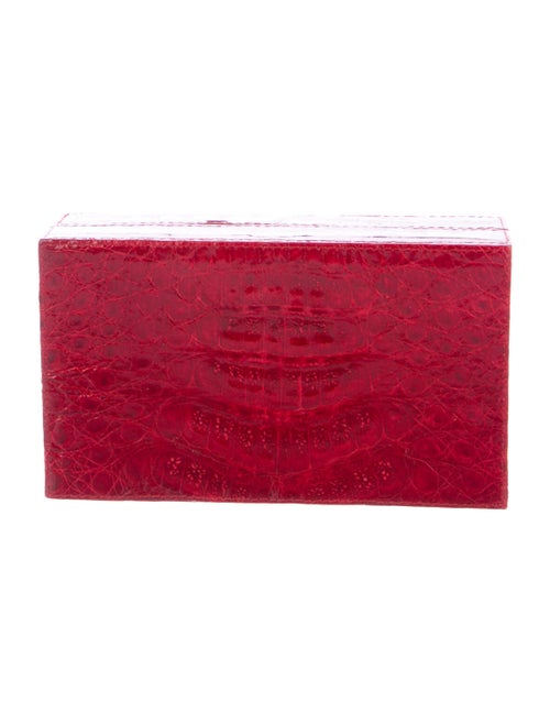Nancy Gonzalez Small Crocodile Box Clutch Red