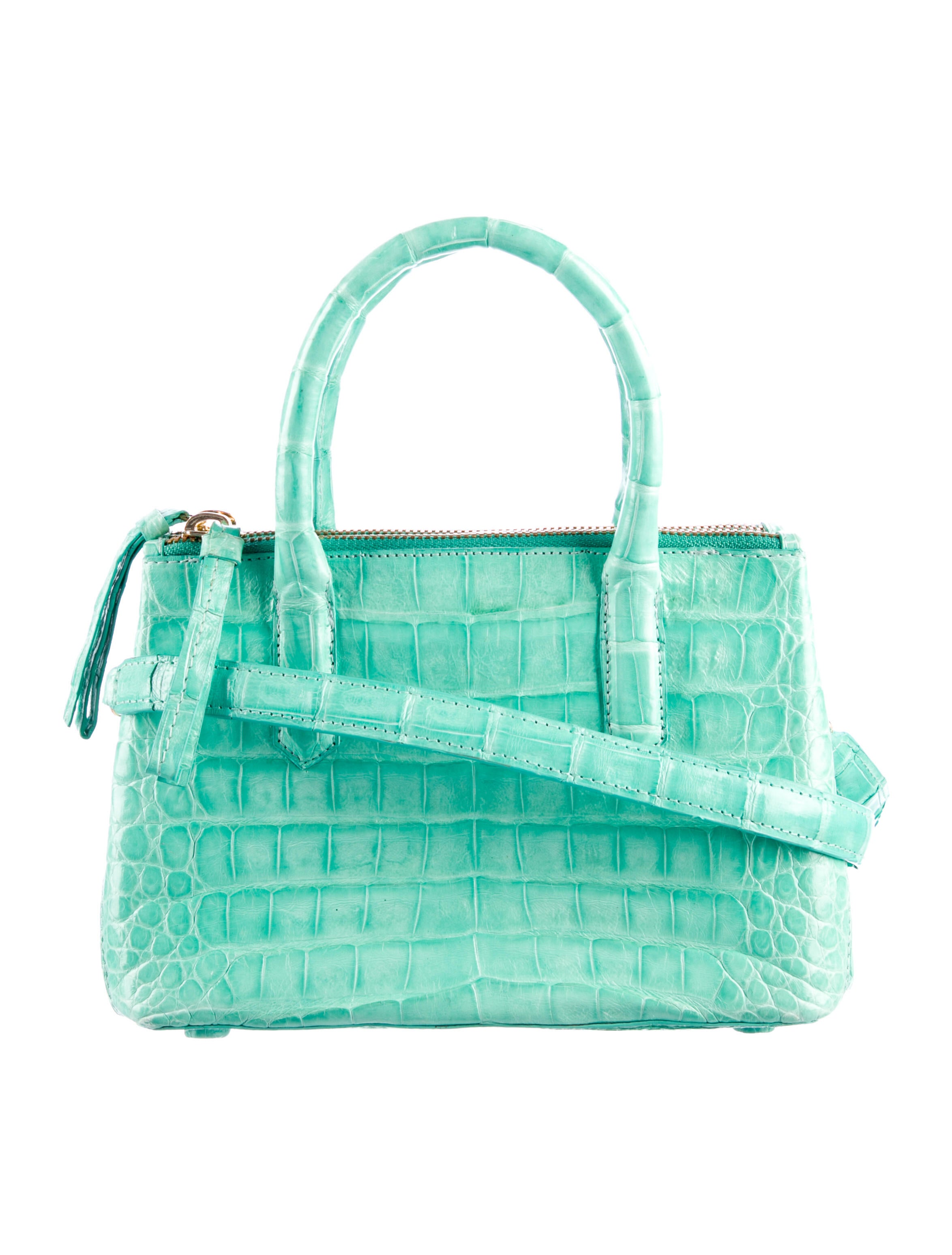 Nancy Gonzalez Crocodile Handle Bag Green Handle Bags, Handbags