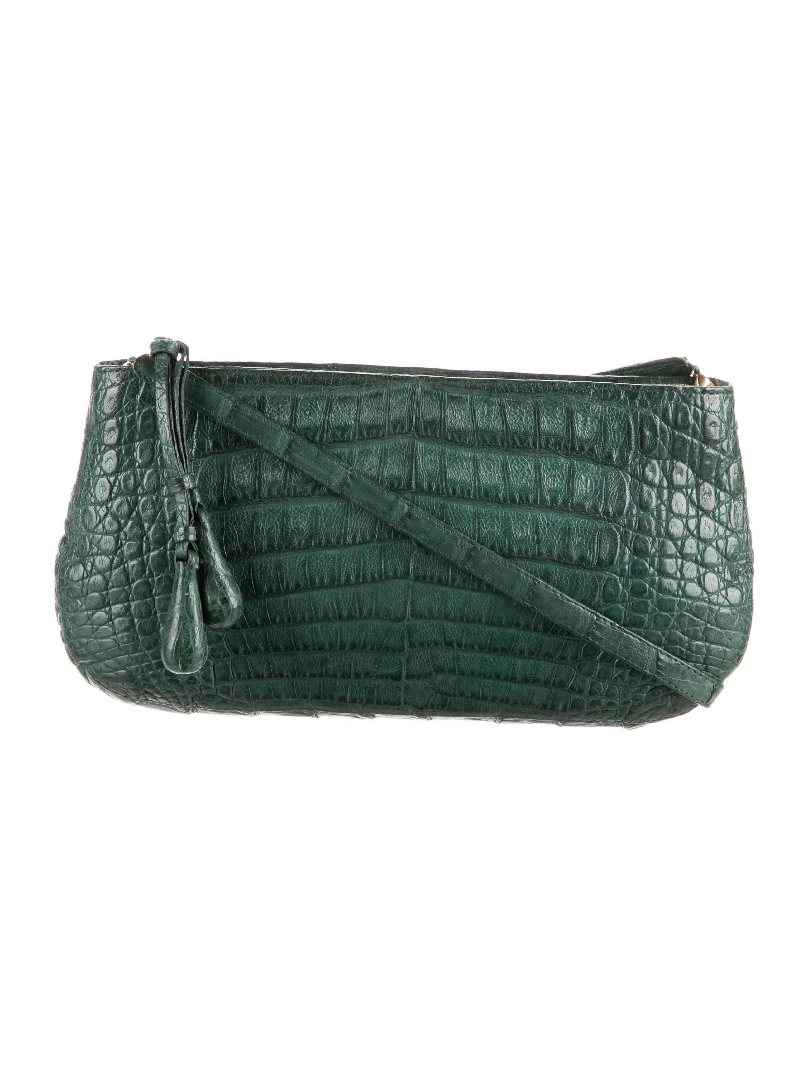 Nancy Gonzalez Crocodile Shoulder Bag Green Shoulder Bags, Handbags