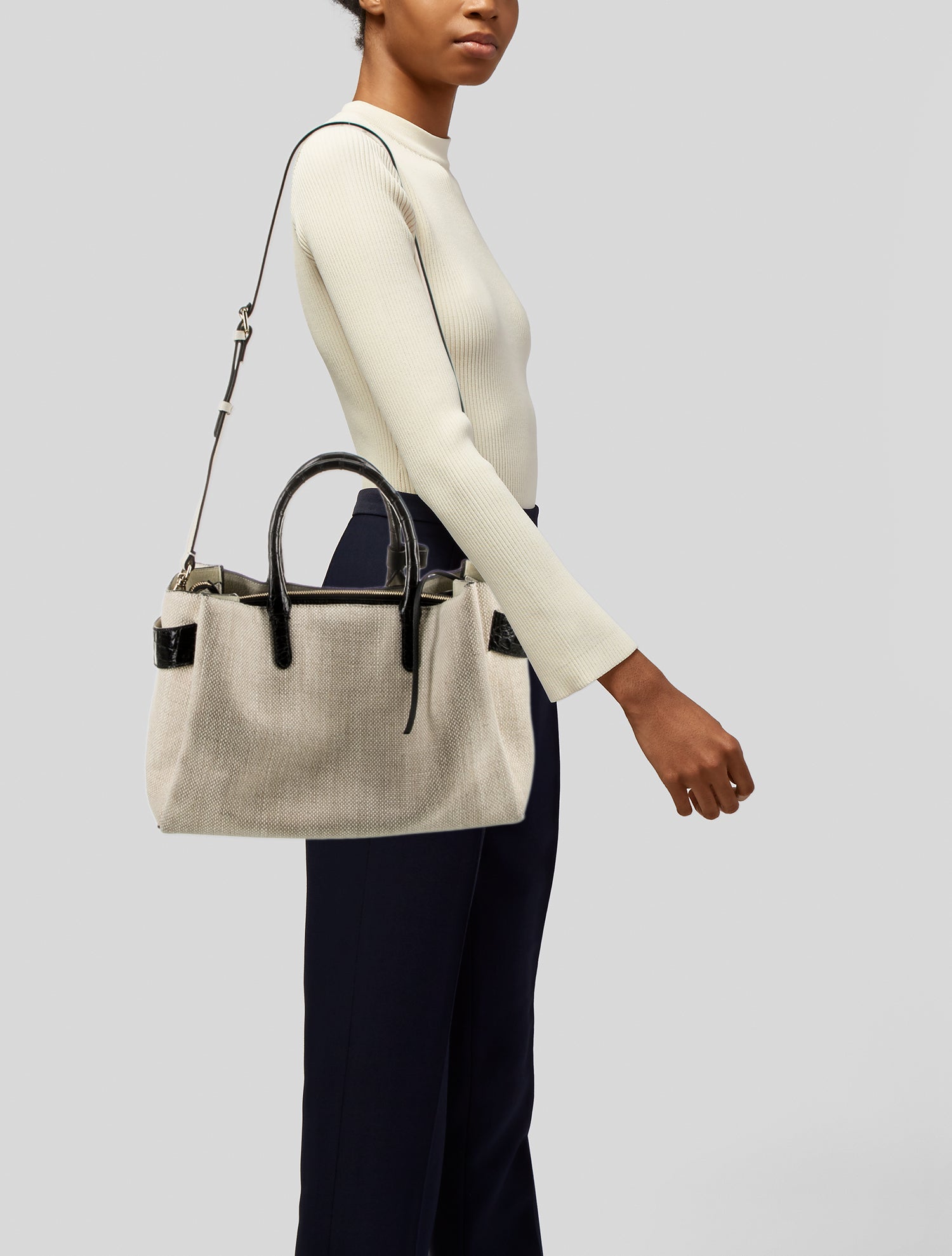 Nancy Gonzalez Canvas Top Handle Bag