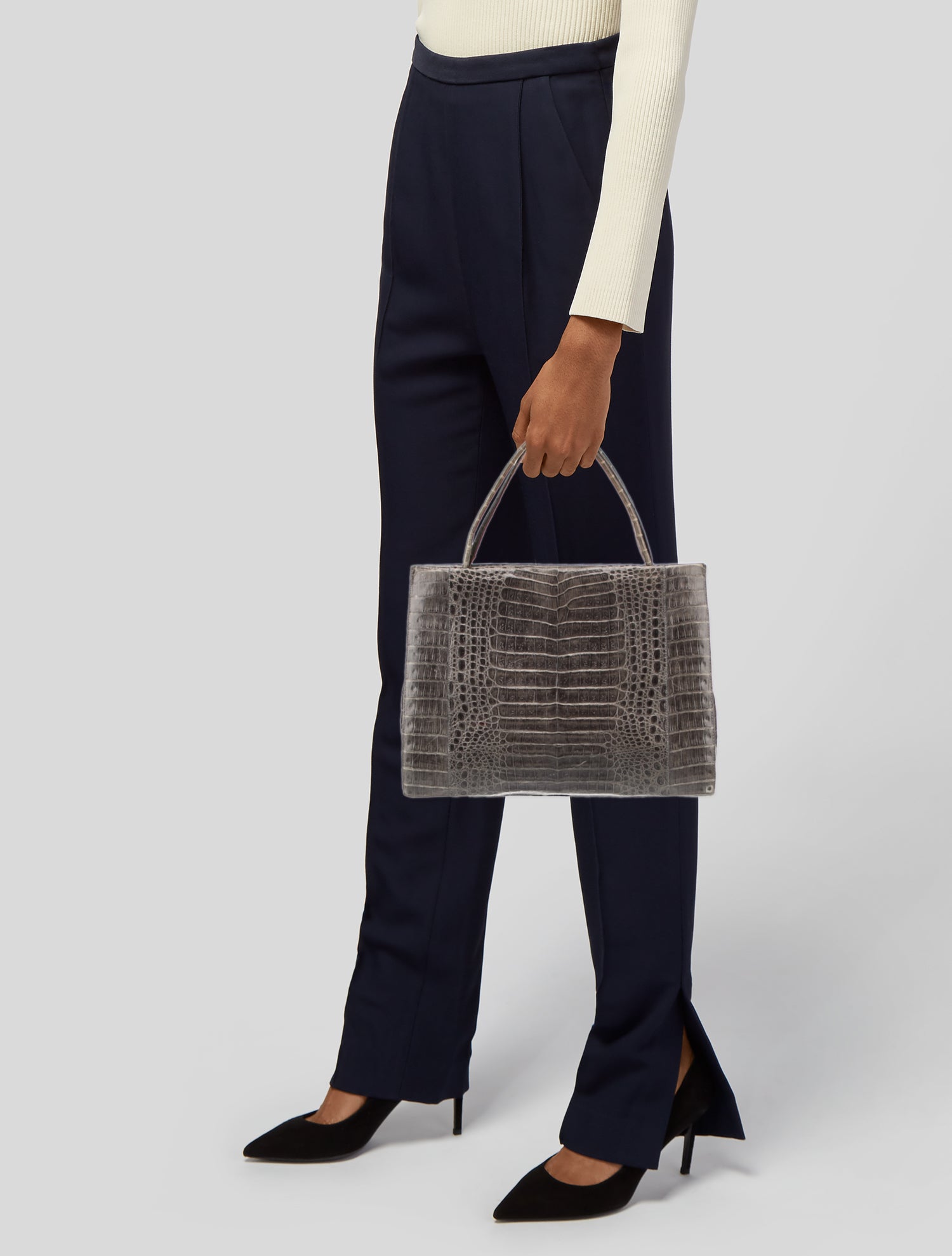 Nancy Gonzalez Crocodile Top Handle Bag