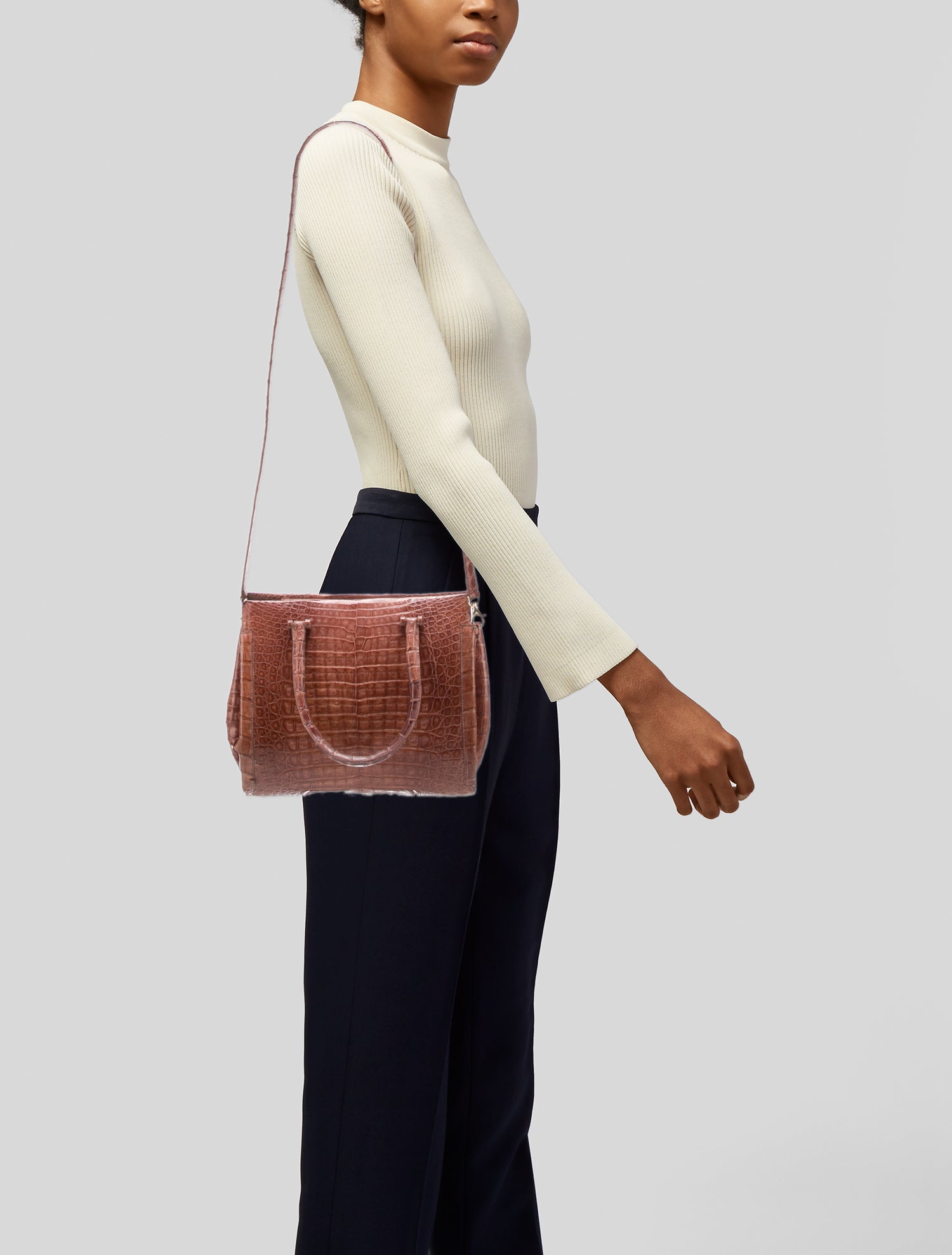 Nancy Gonzalez Crocodile Top Handle Bag