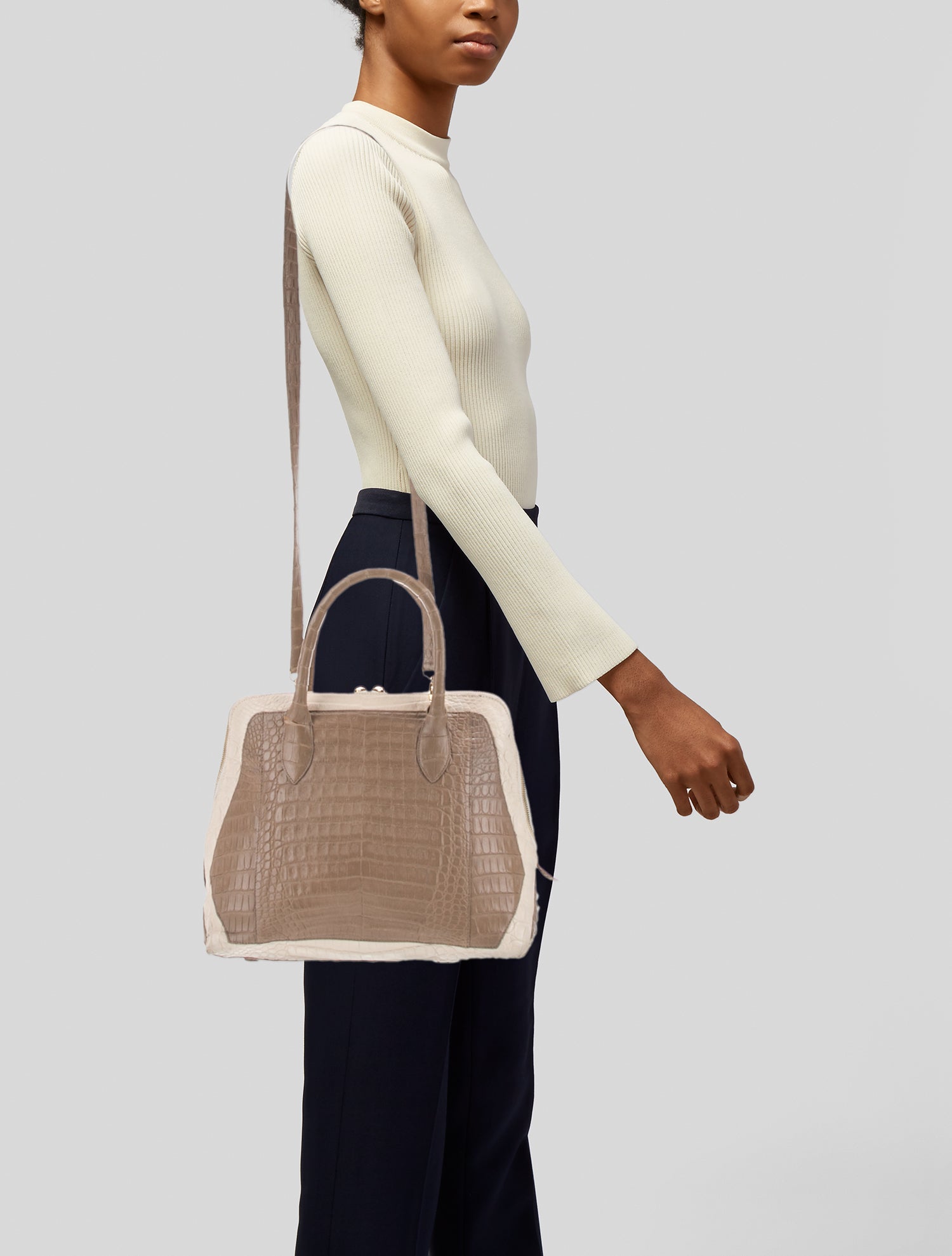 Nancy Gonzalez Crocodile Top Handle Bag