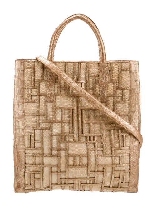 Nancy Gonzalez Raffia Top Handle Bag