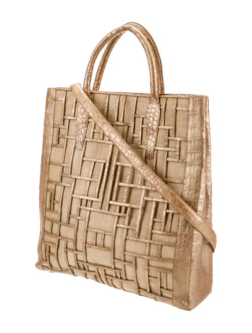 Nancy Gonzalez Raffia Top Handle Bag