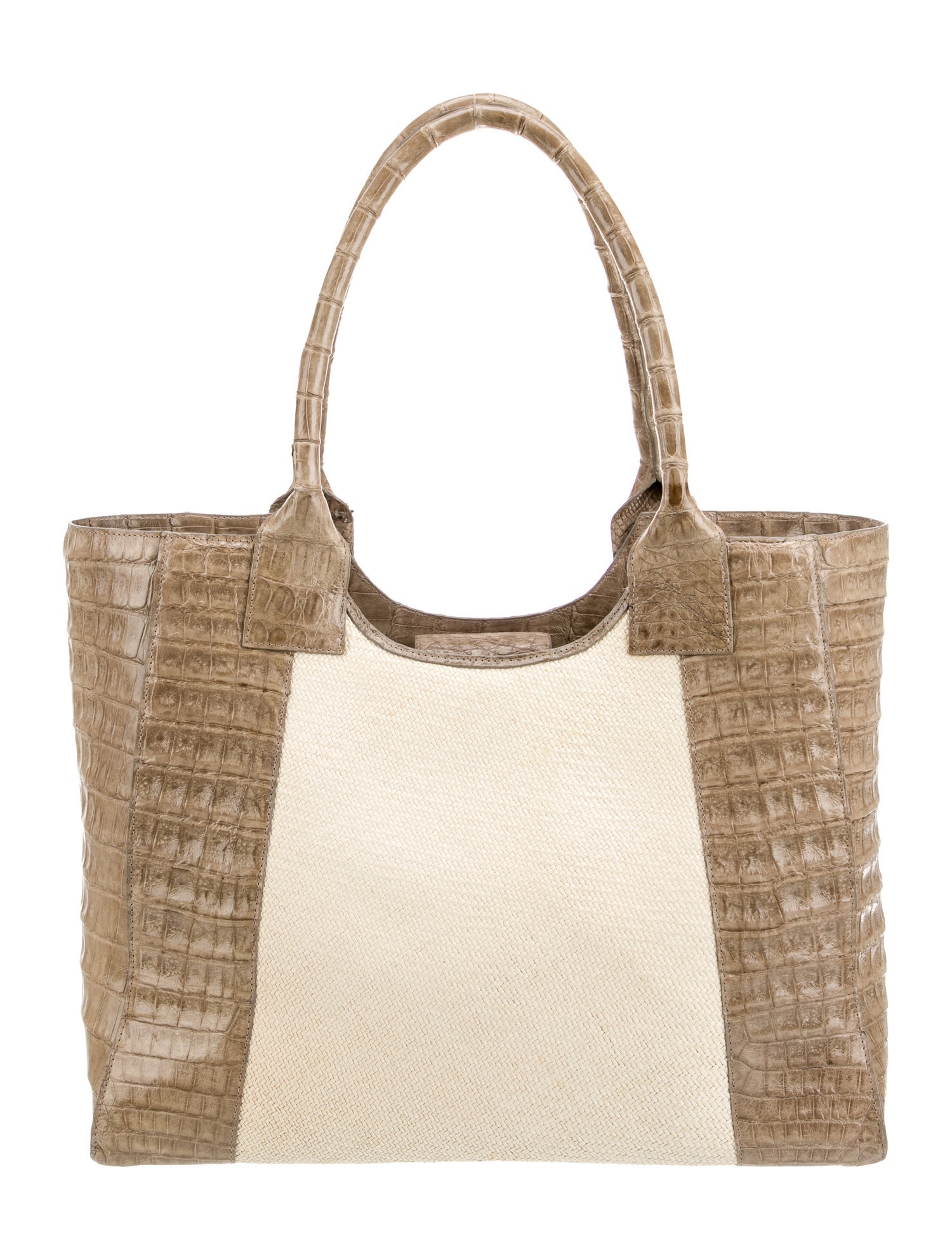 Nancy Gonzalez Raffia Top Handle Bag