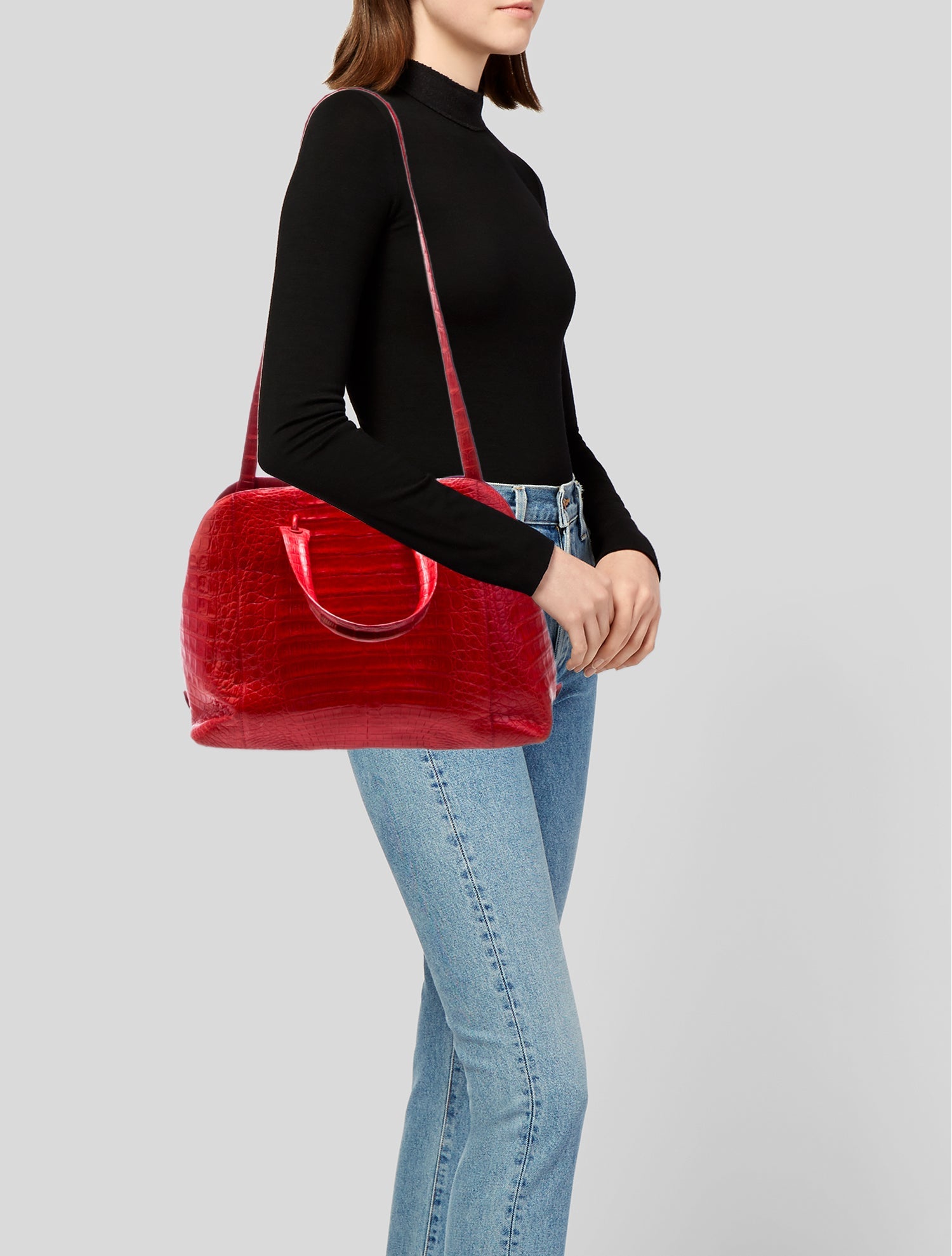 Nancy Gonzalez Crocodile Top Handle Bag