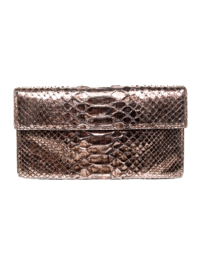 Nancy Gonzalez Python Clutch - Metallic Clutches, Handbags - NAN42919 ...