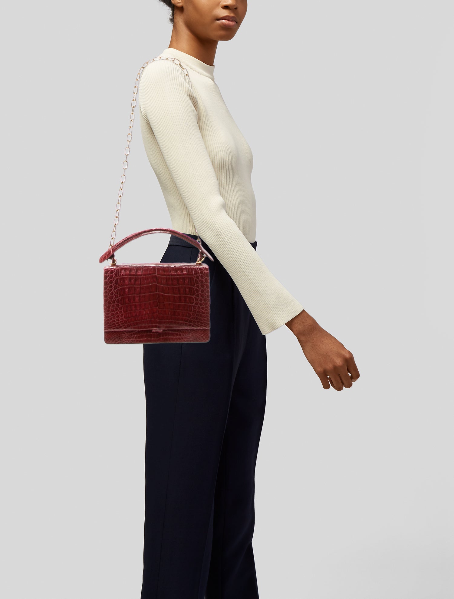 Nancy Gonzalez Crocodile Top Handle Bag