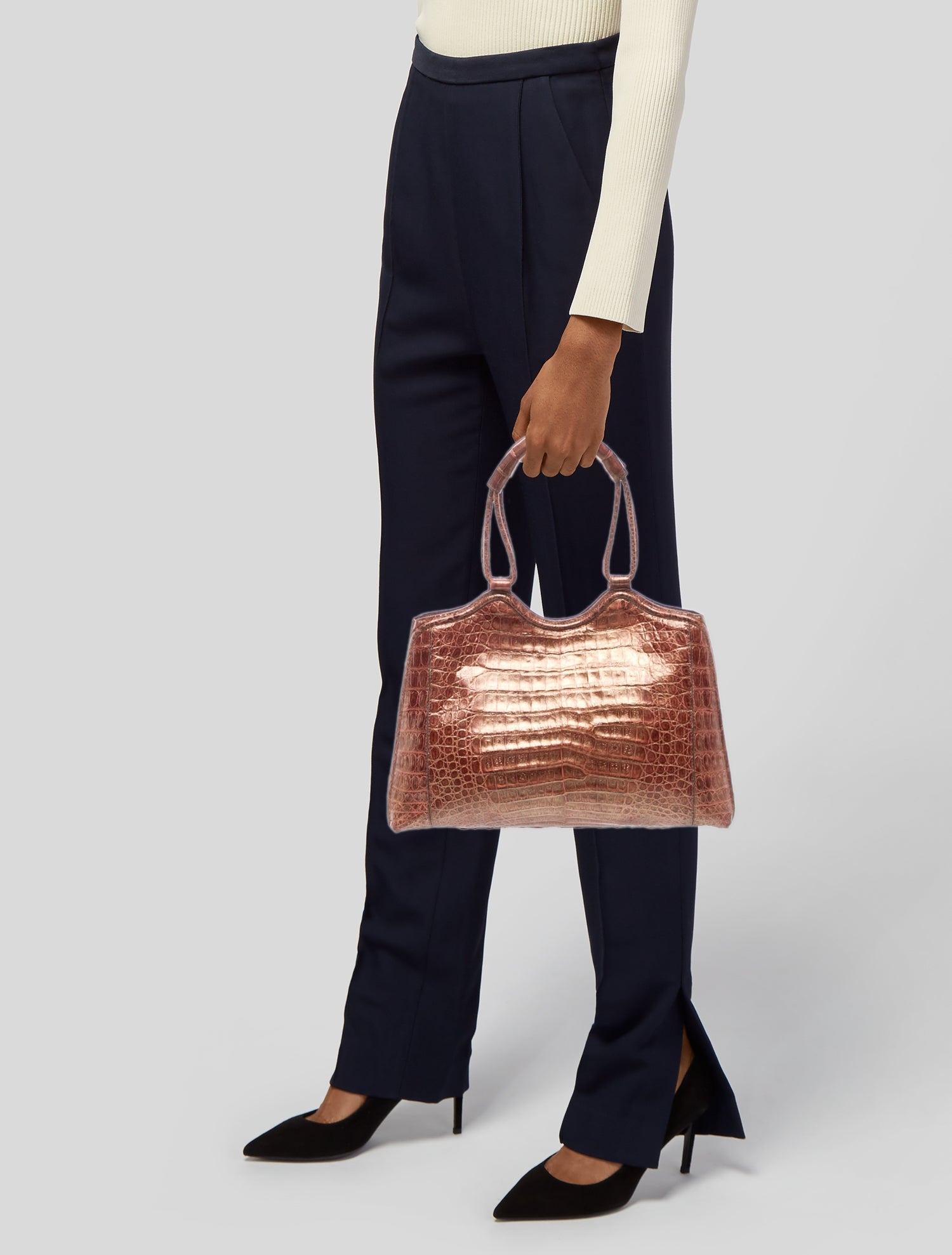 Nancy Gonzalez Crocodile Top Handle Bag