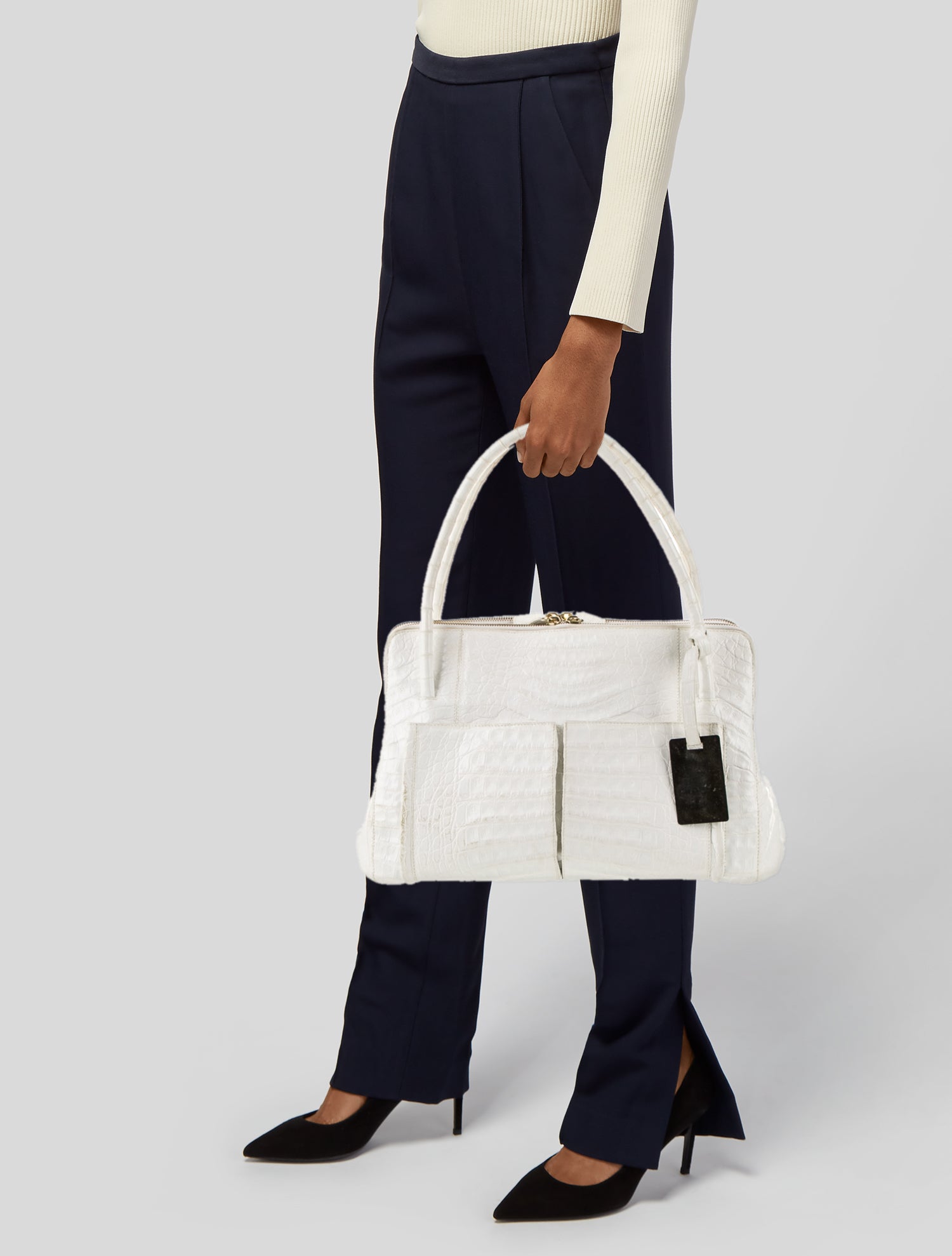 Nancy Gonzalez Crocodile Top Handle Bag