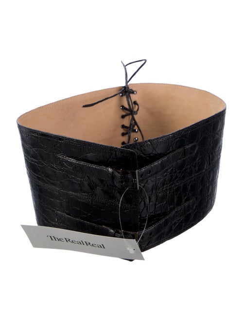 Nancy Gonzalez Wide Crocodile Waist Belt