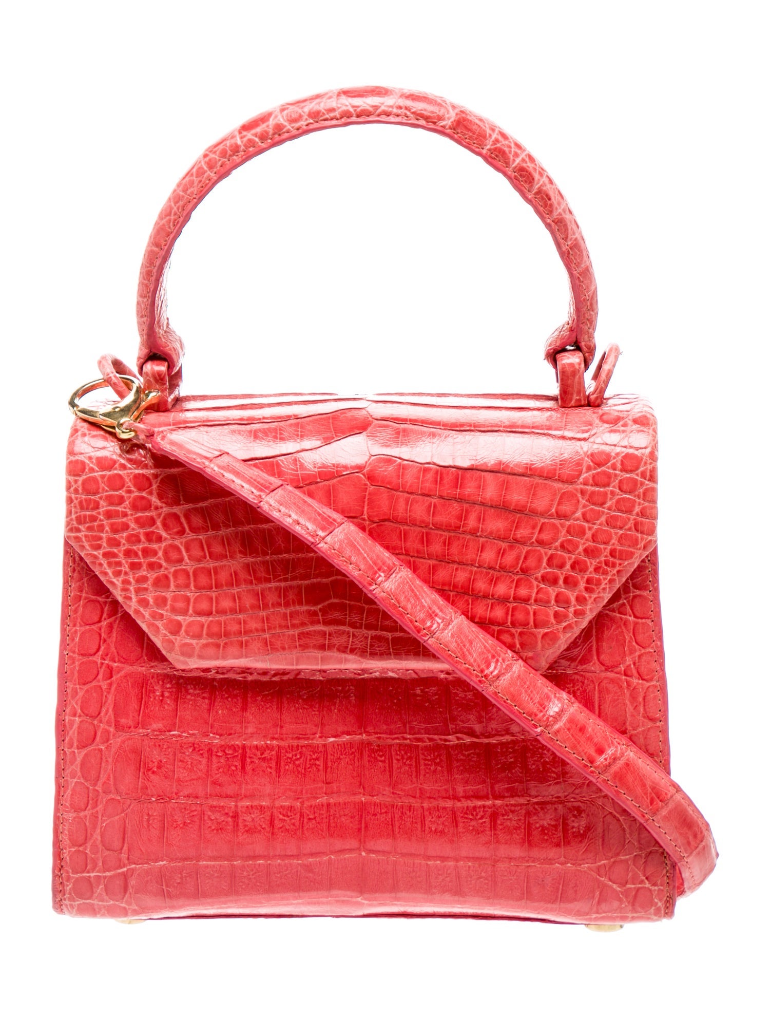 Nancy Gonzalez Crocodile Watermelon Handle Bag