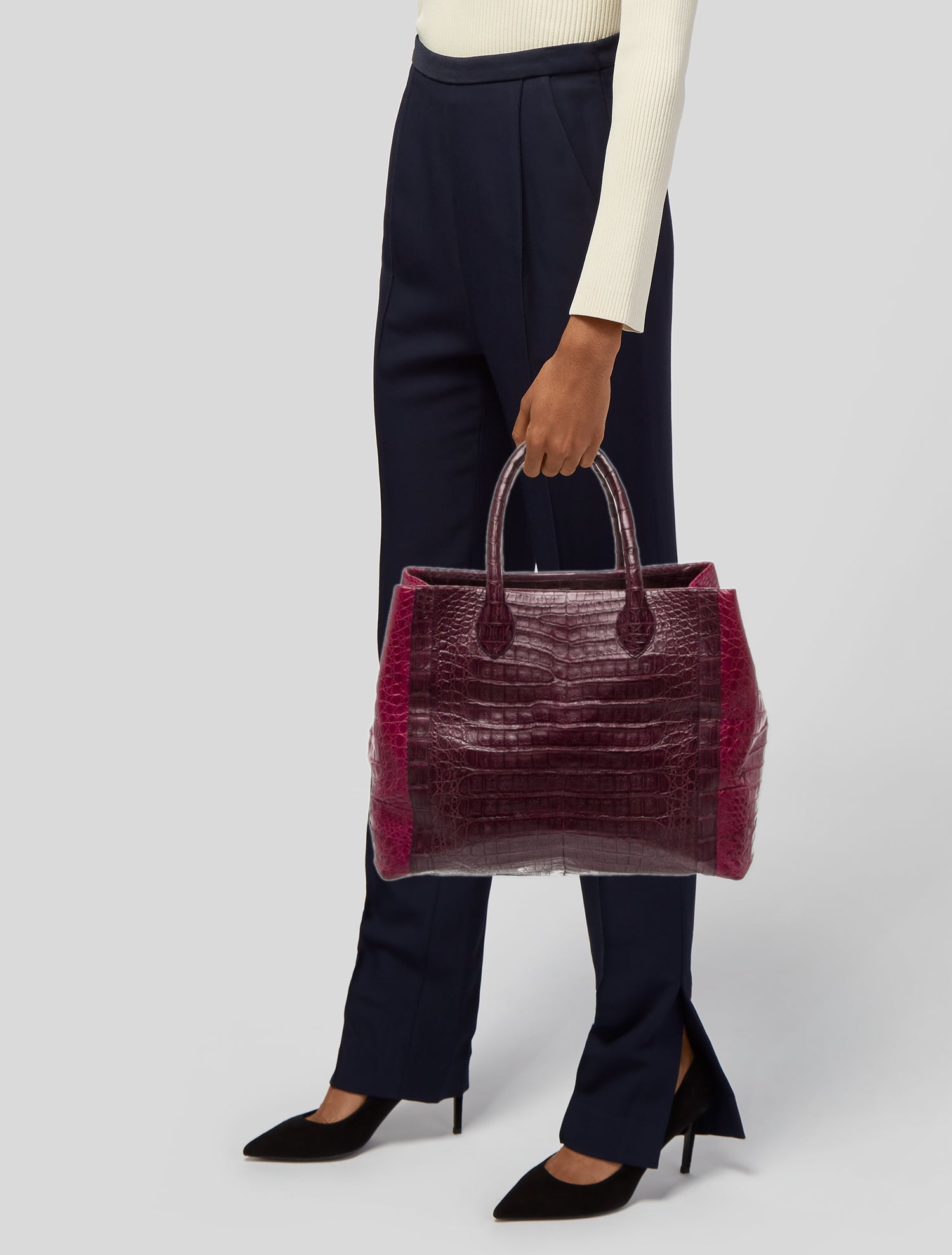 Nancy Gonzalez Crocodile Top Handle Bag
