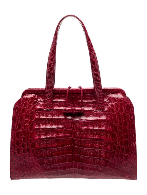 Nancy Gonzalez Embossed Leather Top Handle Bag