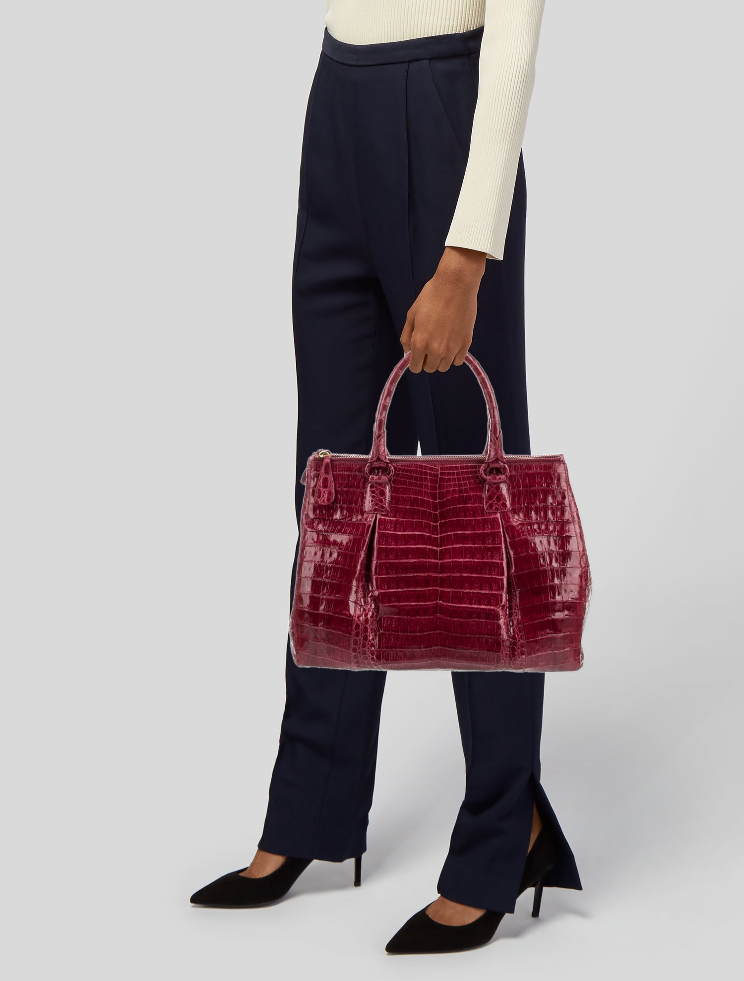 Nancy Gonzalez Crocodile Top Handle Bag