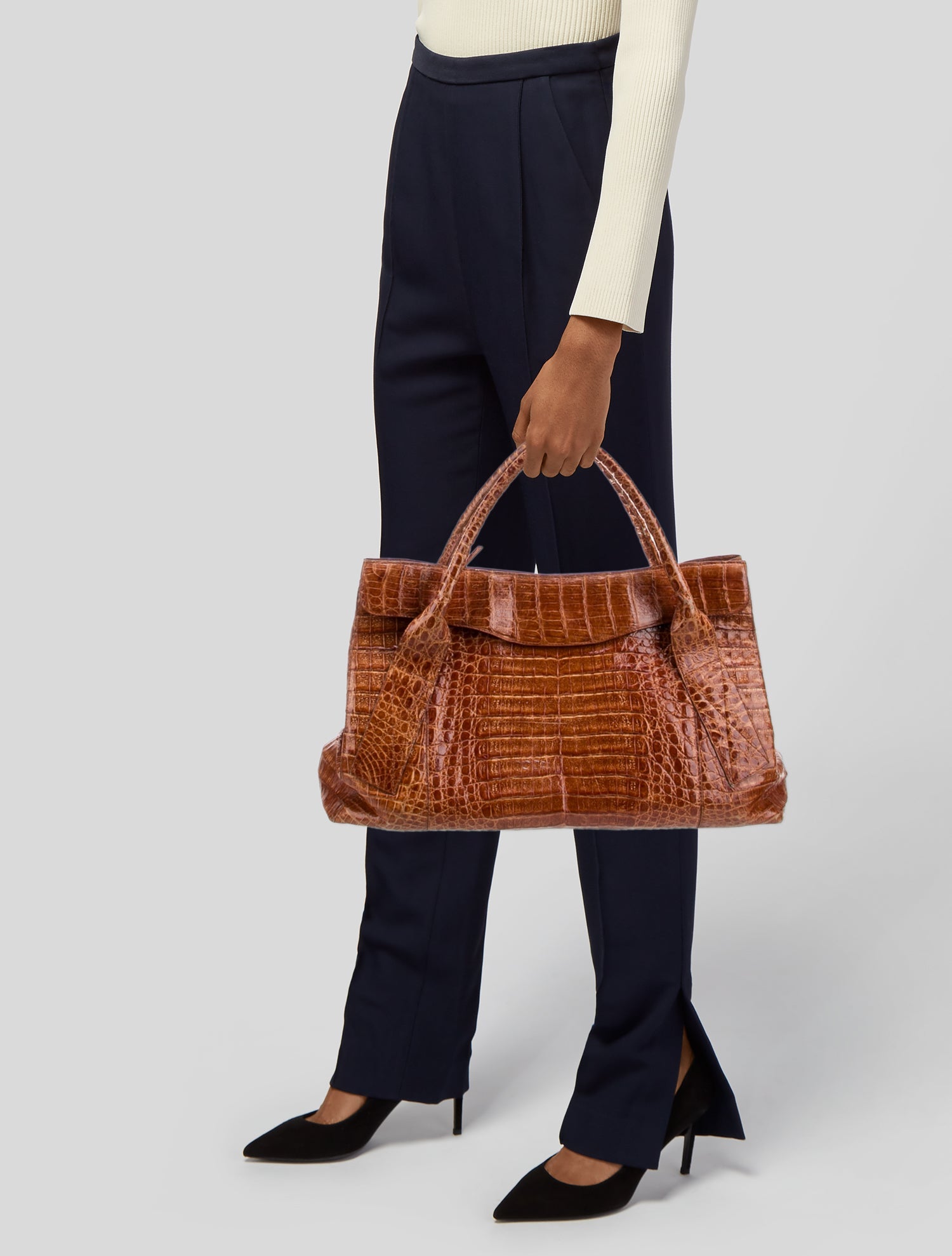 Nancy Gonzalez Crocodile Top Handle Bag