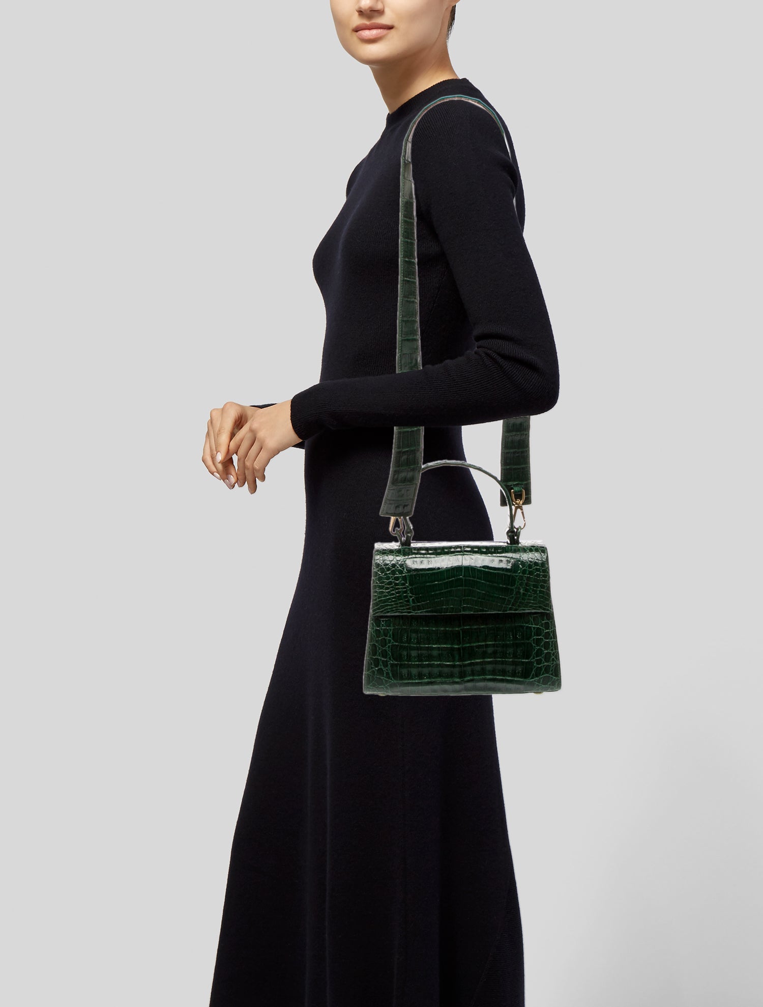 Nancy Gonzalez Crocodile Top Handle Bag
