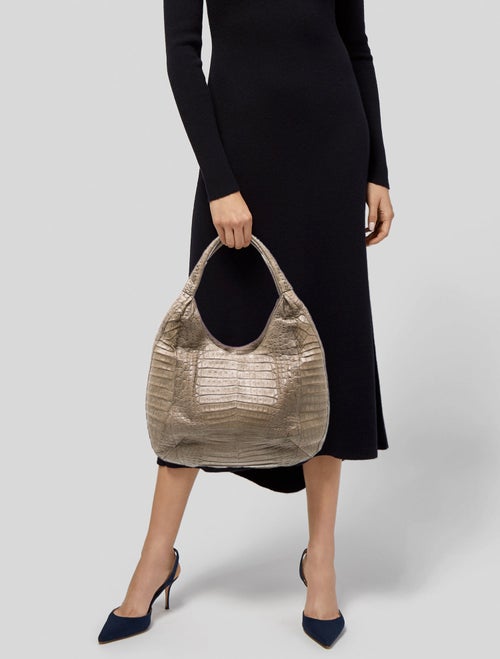 Nancy Gonzalez Embossed Leather Shoulder Bag