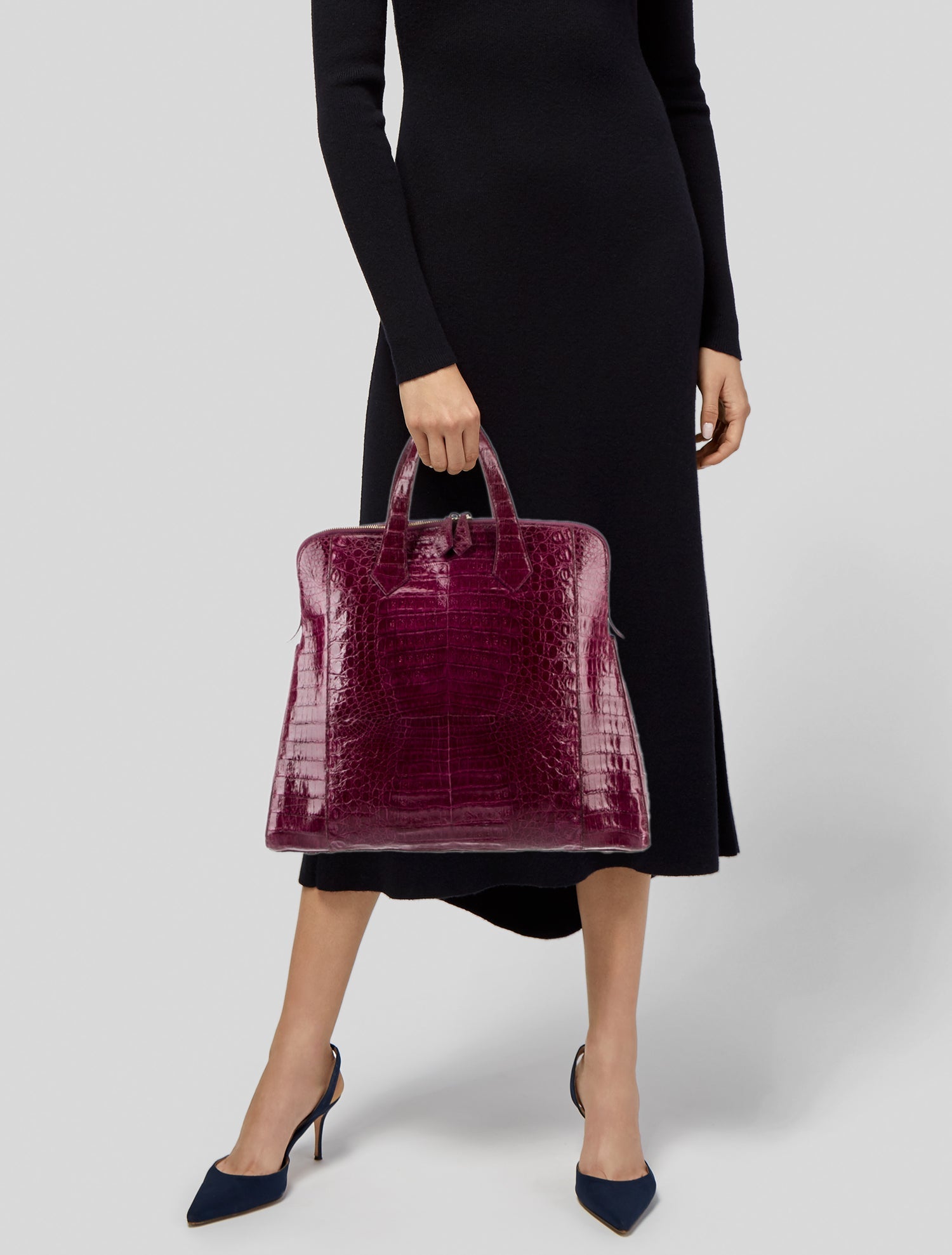 Nancy Gonzalez Crocodile Top Handle Bag