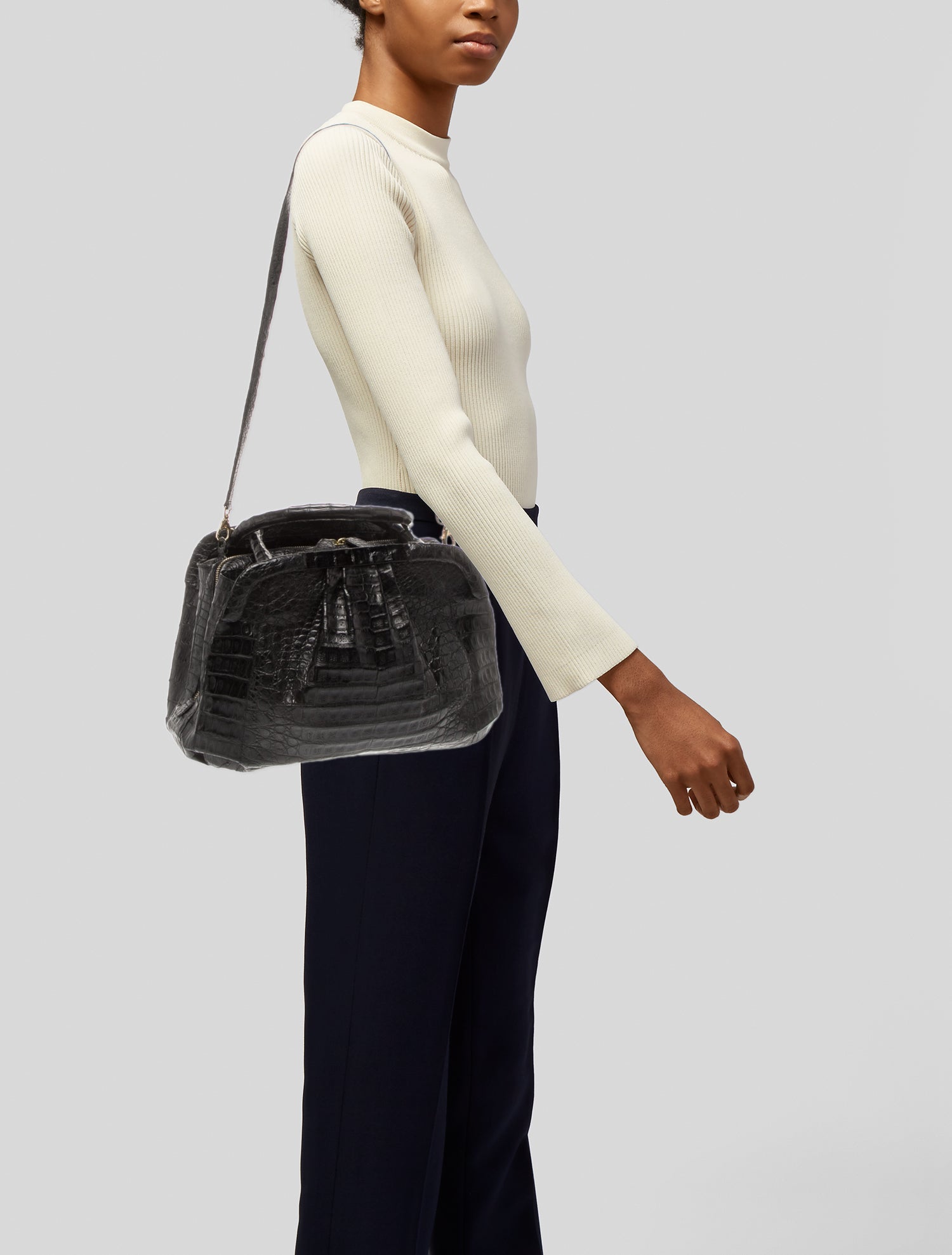 Nancy Gonzalez Caiman Top Handle Bag