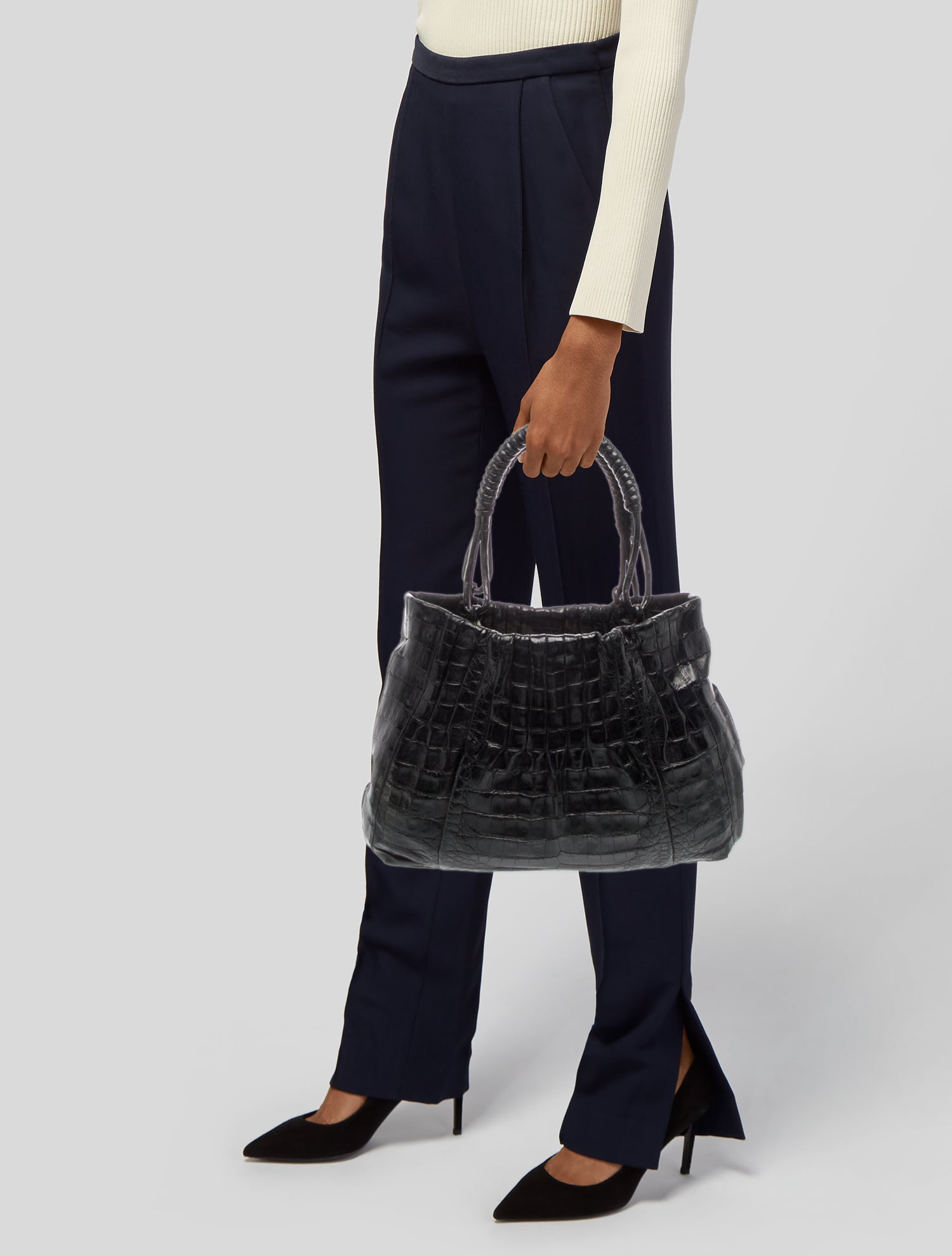Nancy Gonzalez Crocodile Top Handle Bag