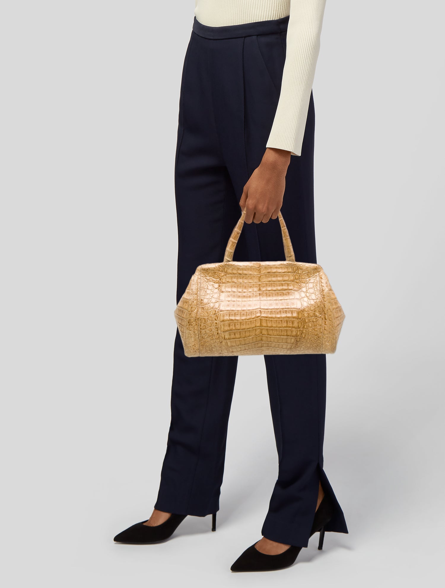 Nancy Gonzalez Alligator Top Handle Bag