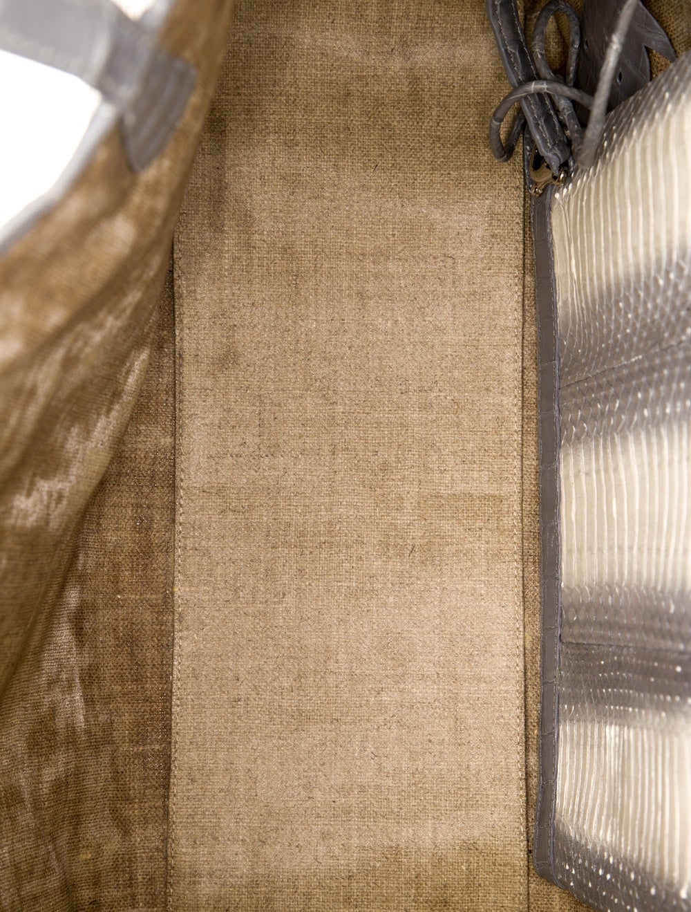 Nancy Gonzalez Tote Neutrals Python Striped Gold-… - image 6