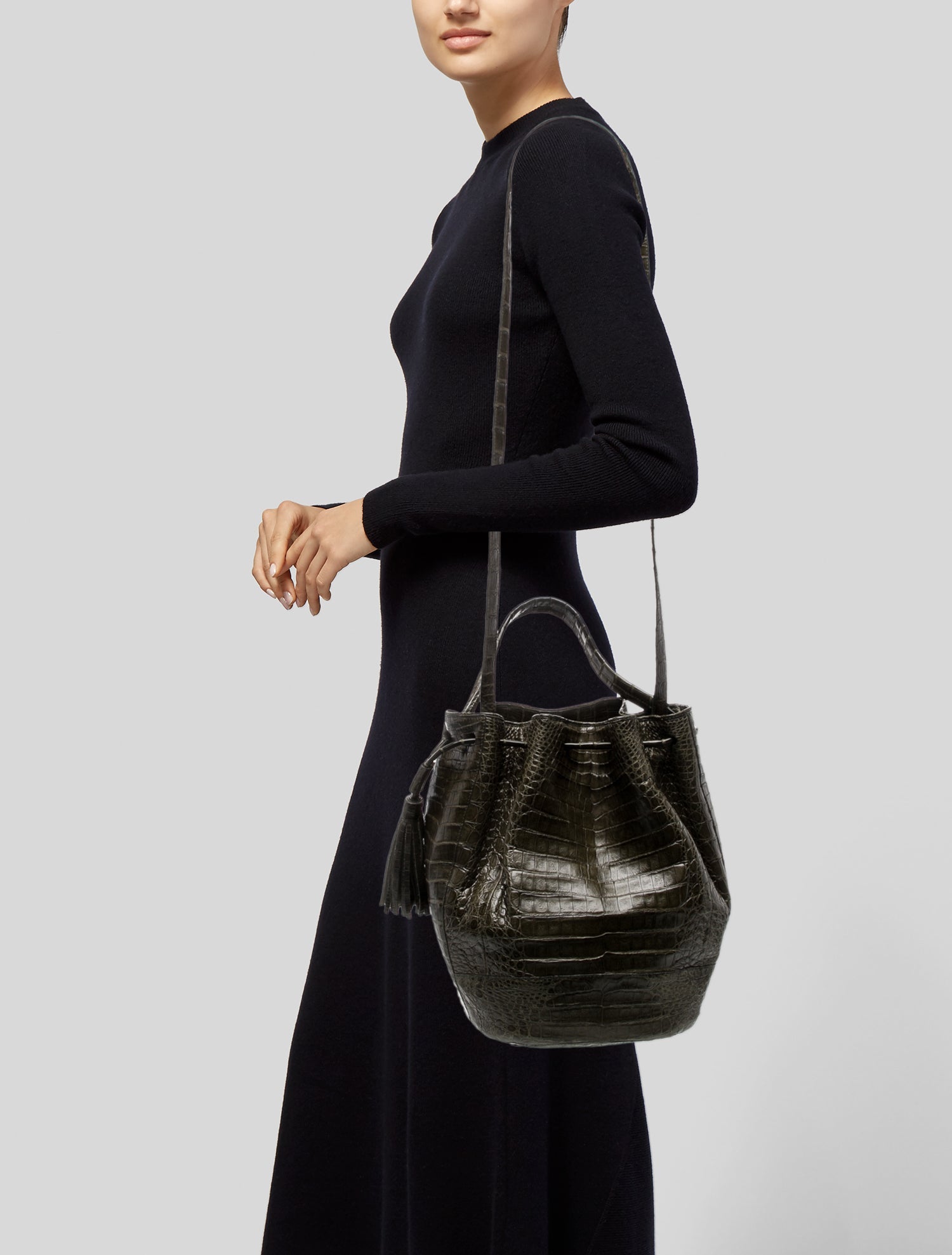 Nancy Gonzalez Crocodile Bucket Bag