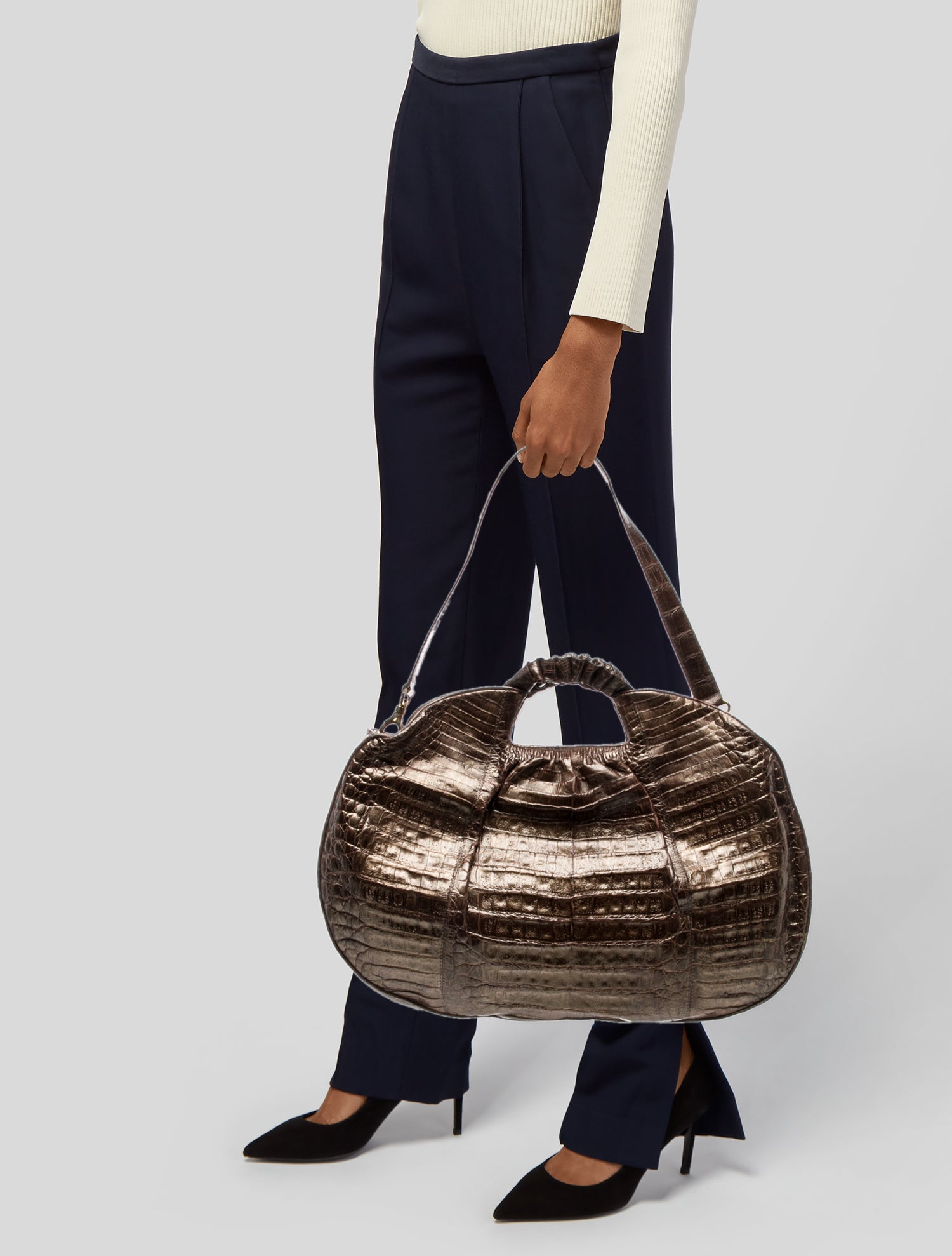 Nancy Gonzalez Crocodile Top Handle Bag