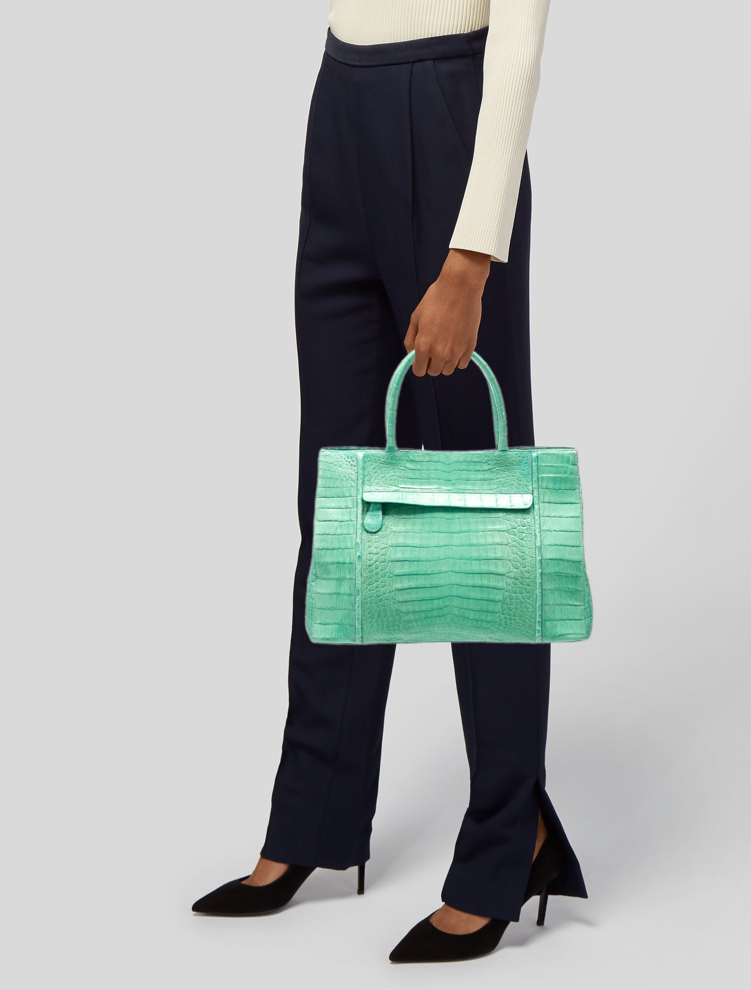 Nancy Gonzalez Crocodile Top Handle Bag