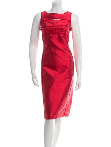 Narciso Rodriguez Silk Cutout-Accented Dress