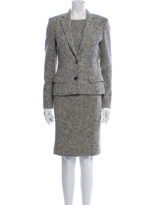 Narciso Rodriguez Wool Tweed Pattern Dress Set Woo