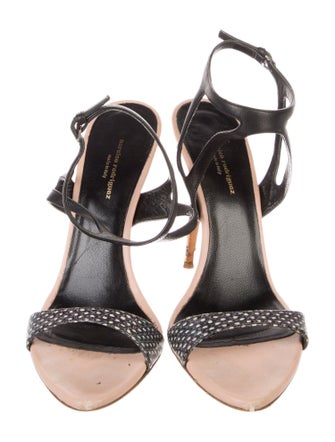Narciso Rodriguez Leather Animal Print Sandals