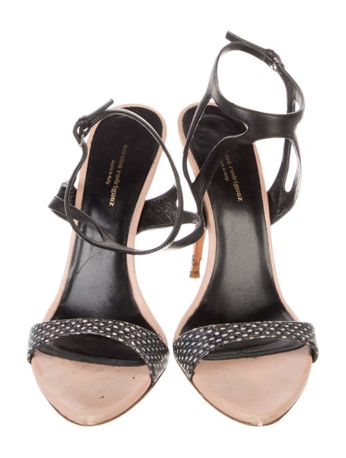 Narciso Rodriguez Leather Animal Print Sandals