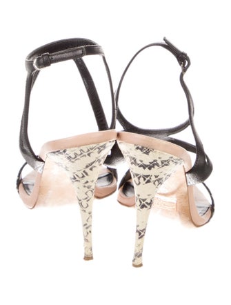 Narciso Rodriguez Leather Animal Print Sandals